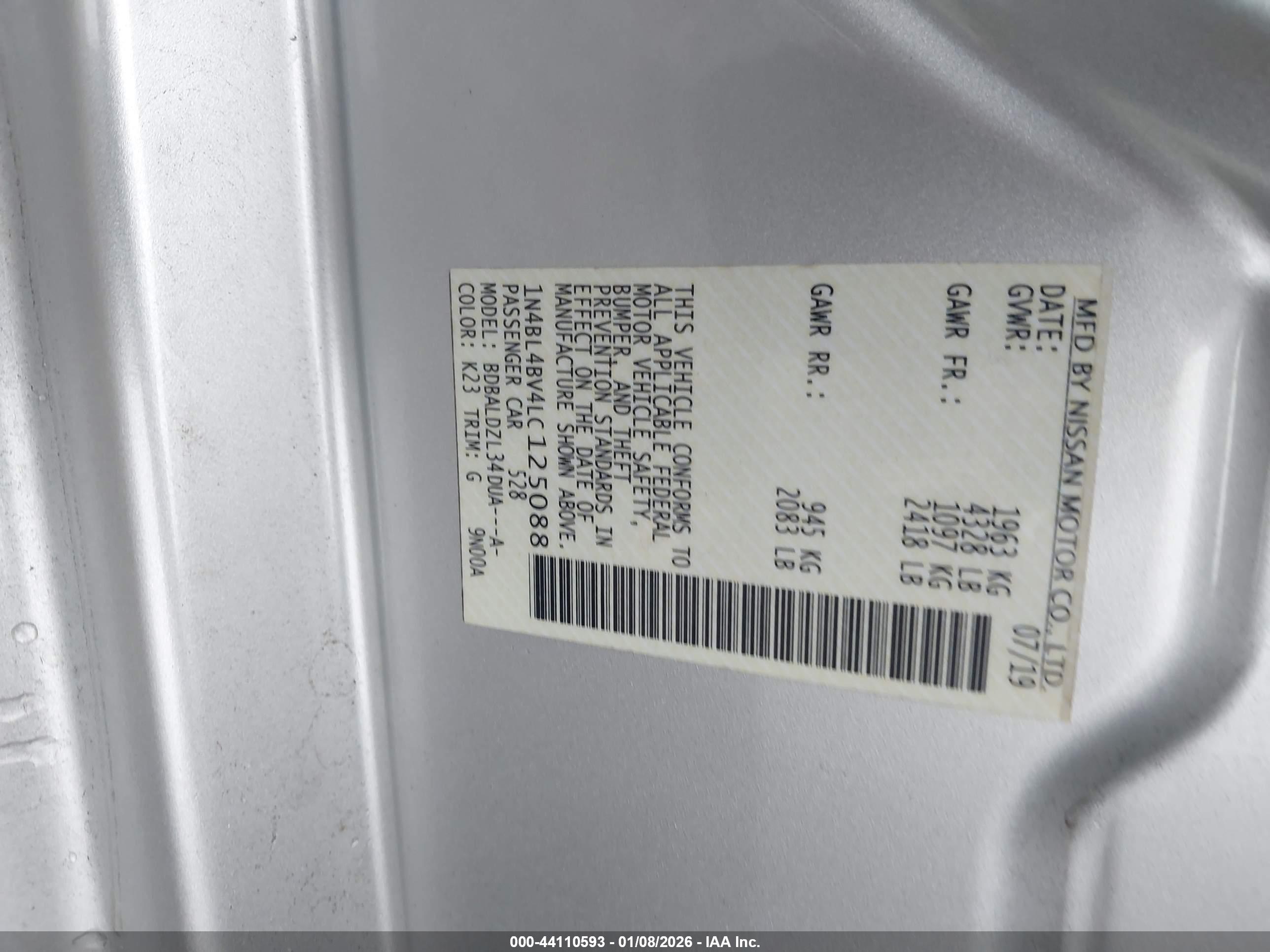 NISSAN ALTIMA image 9