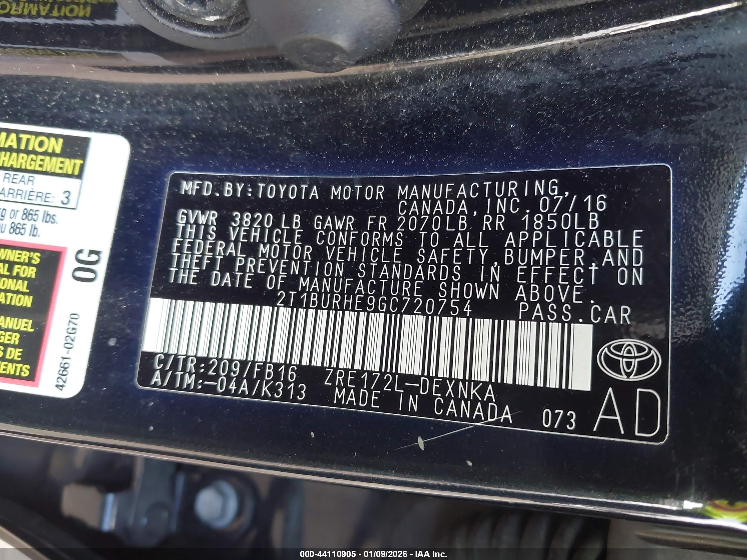 TOYOTA COROLLA image 9