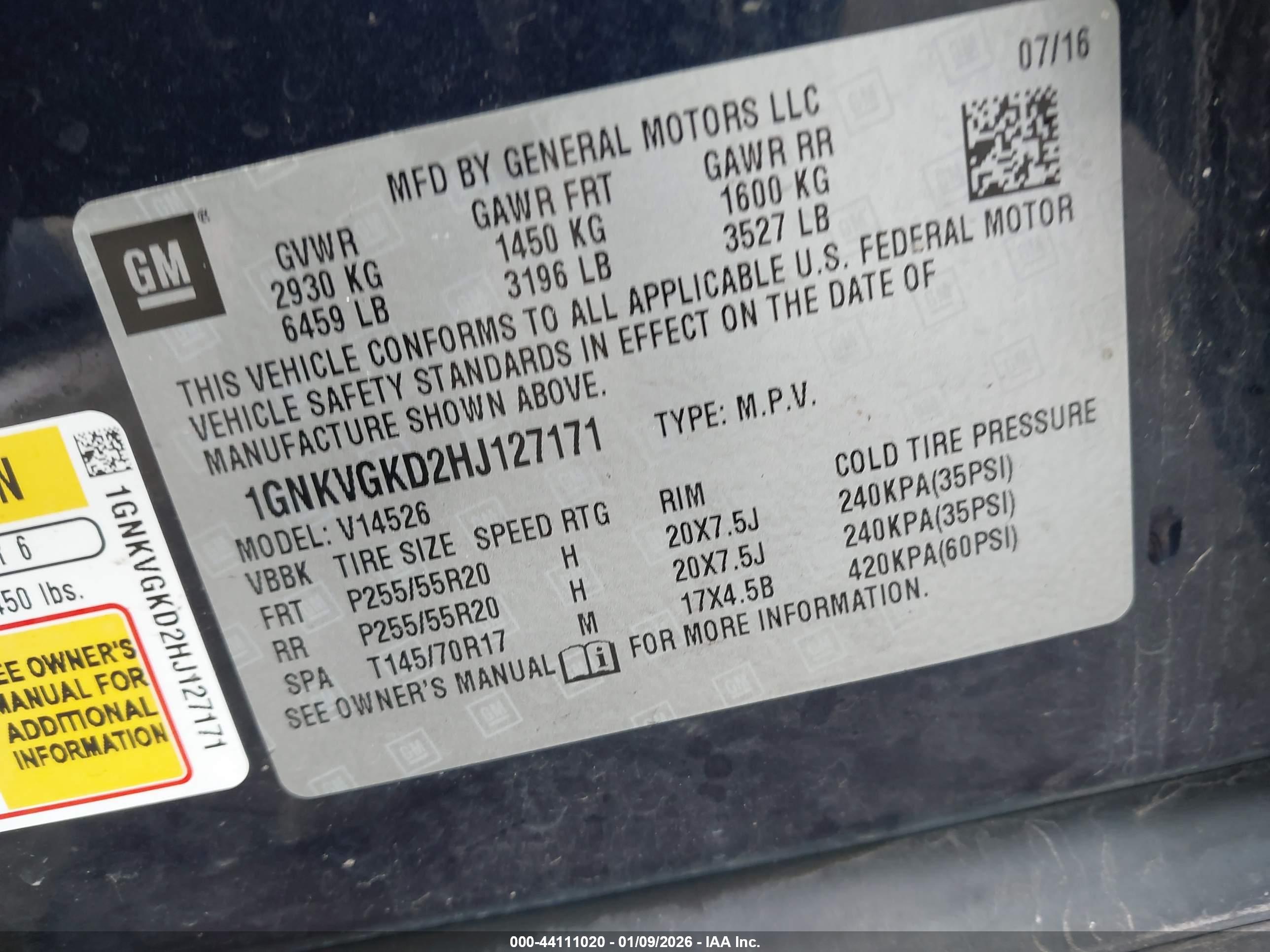 CHEVROLET TRAVERSE image 9