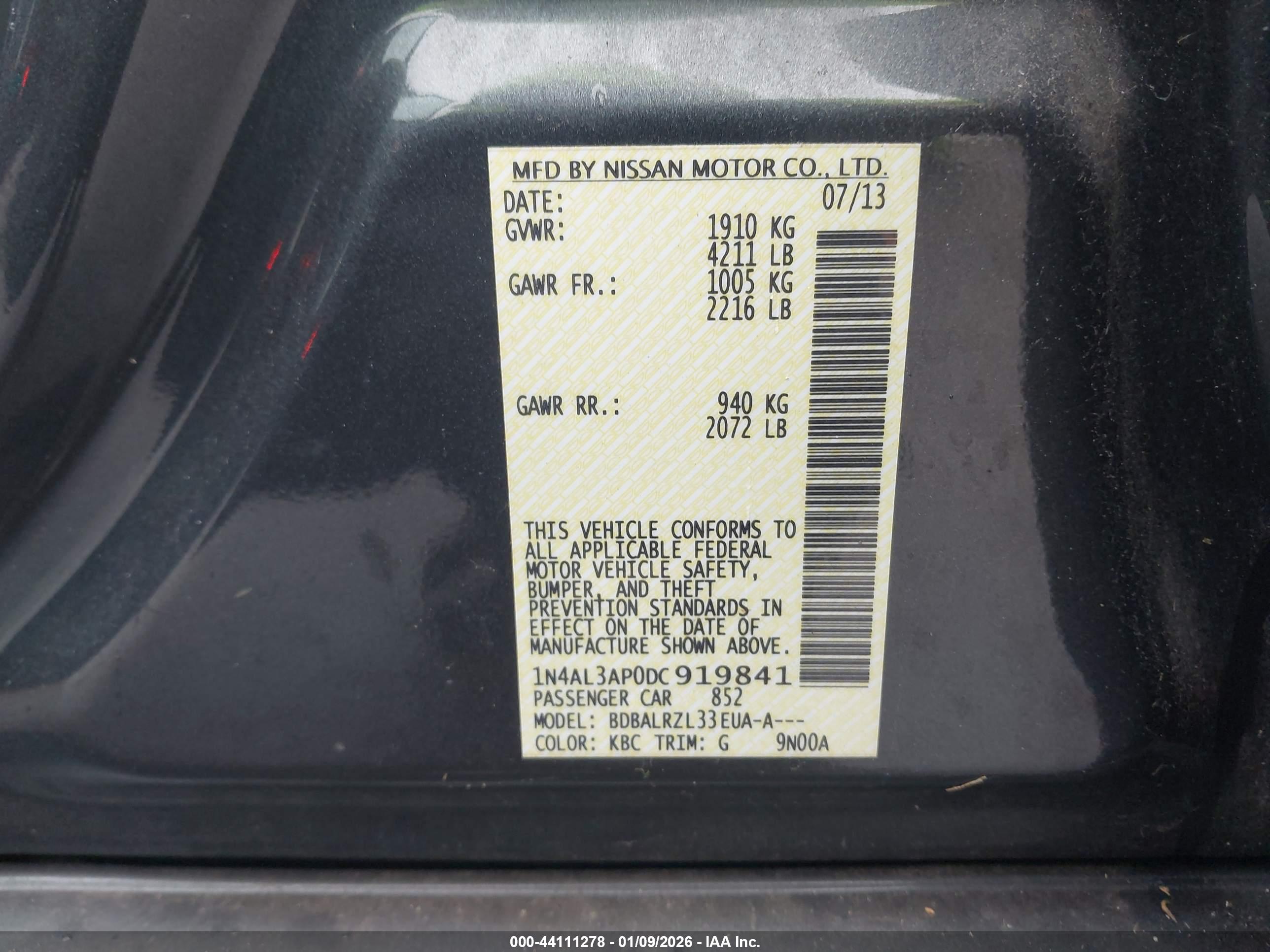 NISSAN ALTIMA image 9
