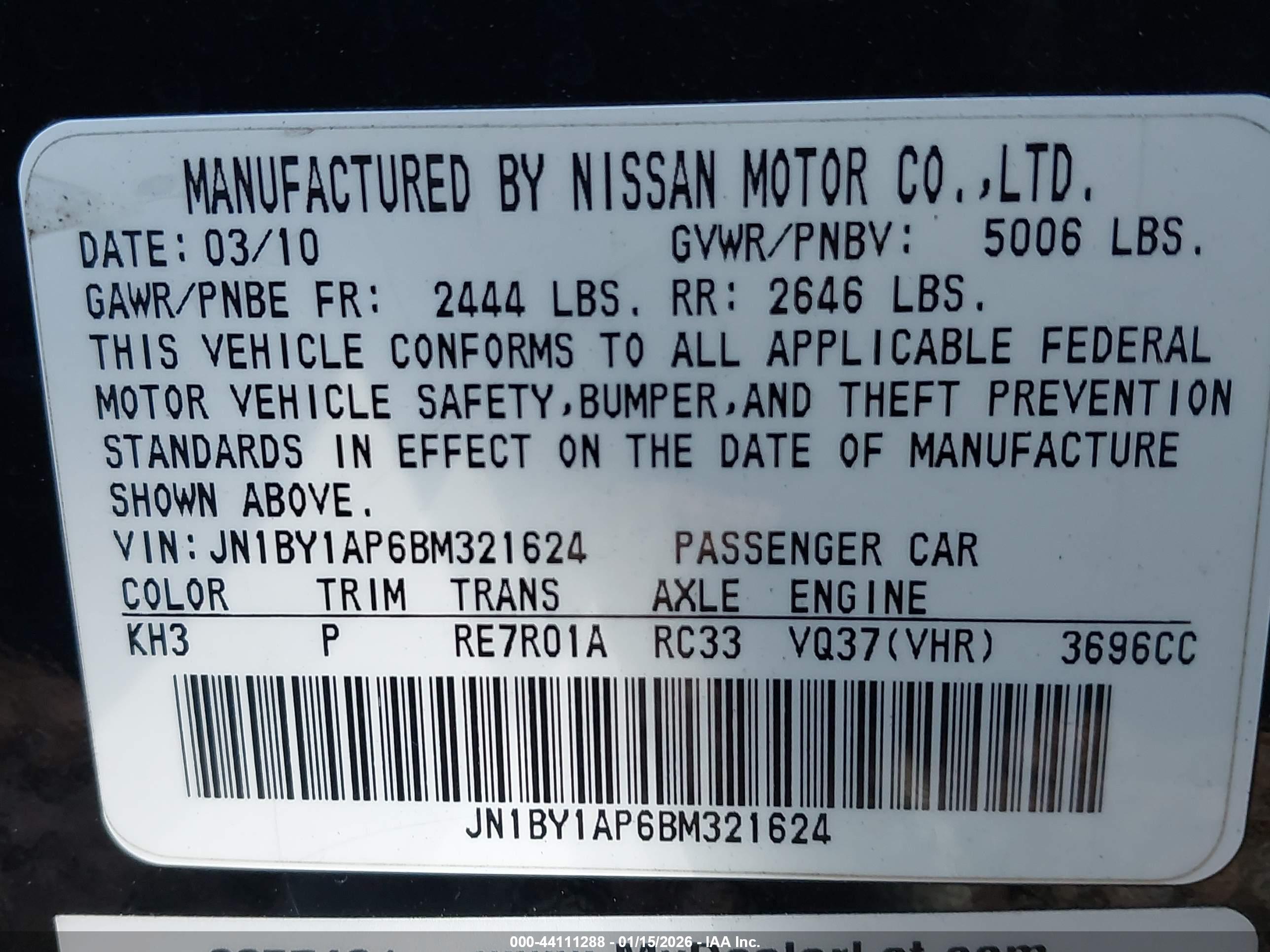 INFINITI M37 image 9