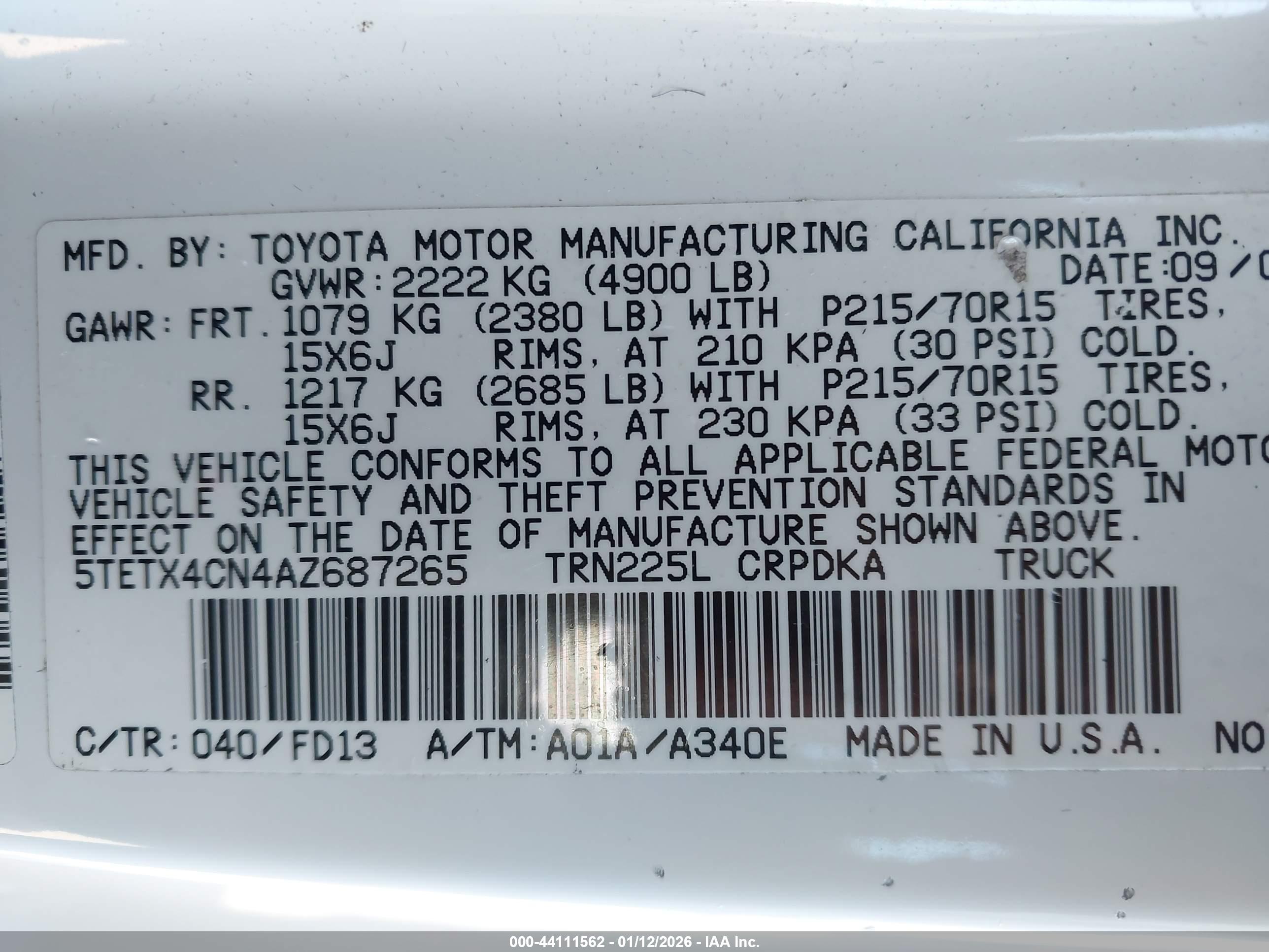 TOYOTA TACOMA image 9