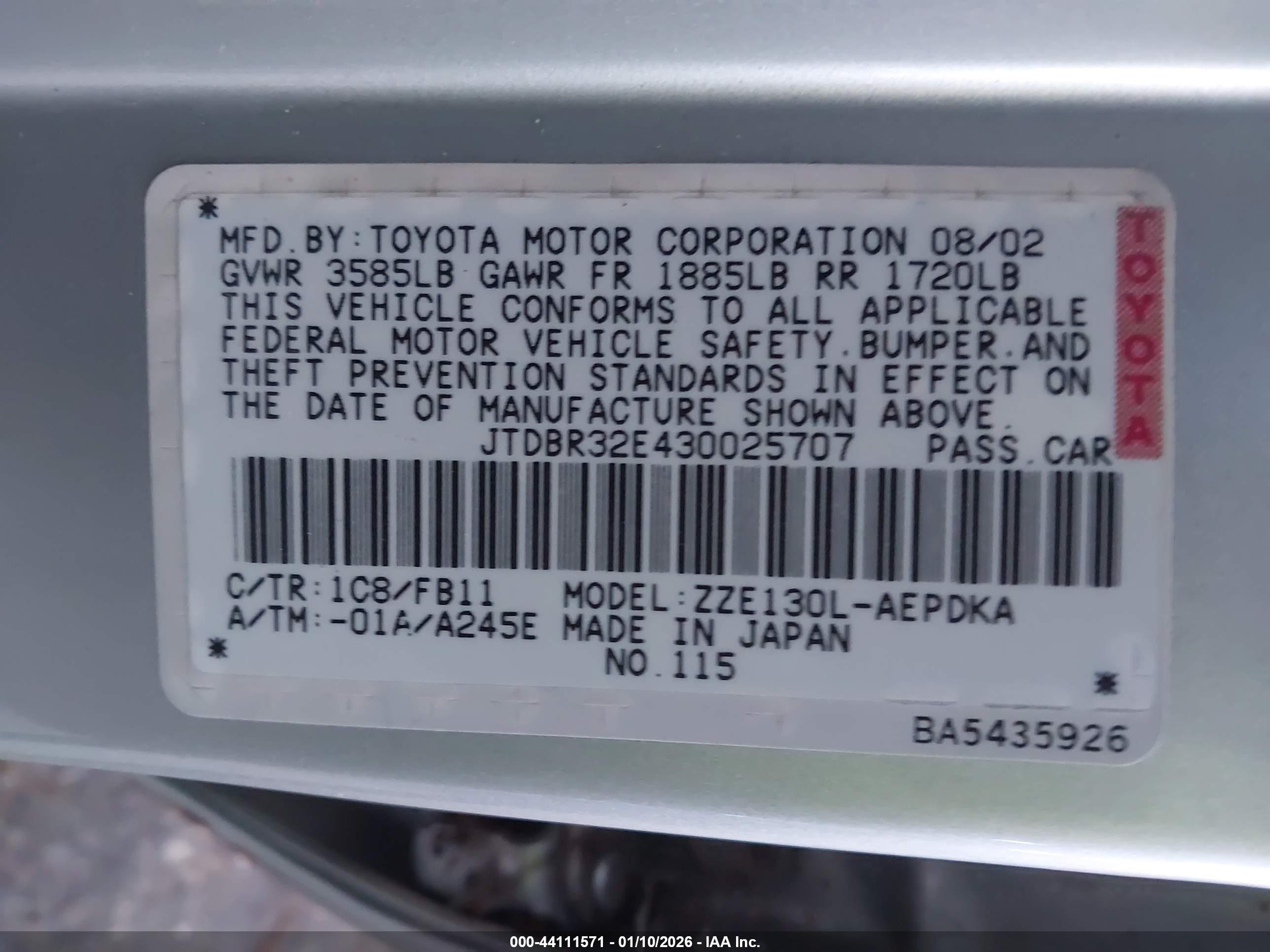 TOYOTA COROLLA image 9