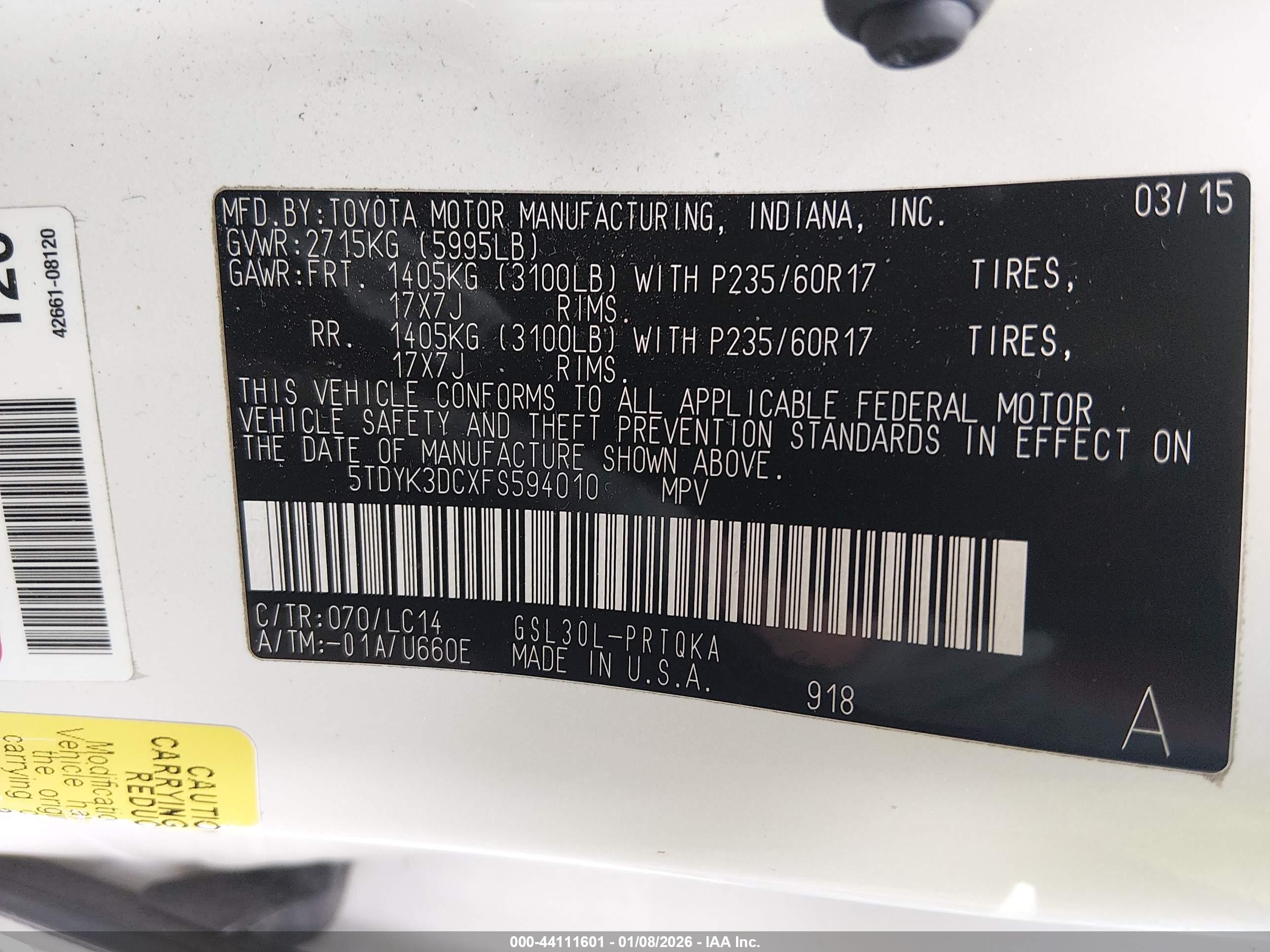 TOYOTA SIENNA image 9