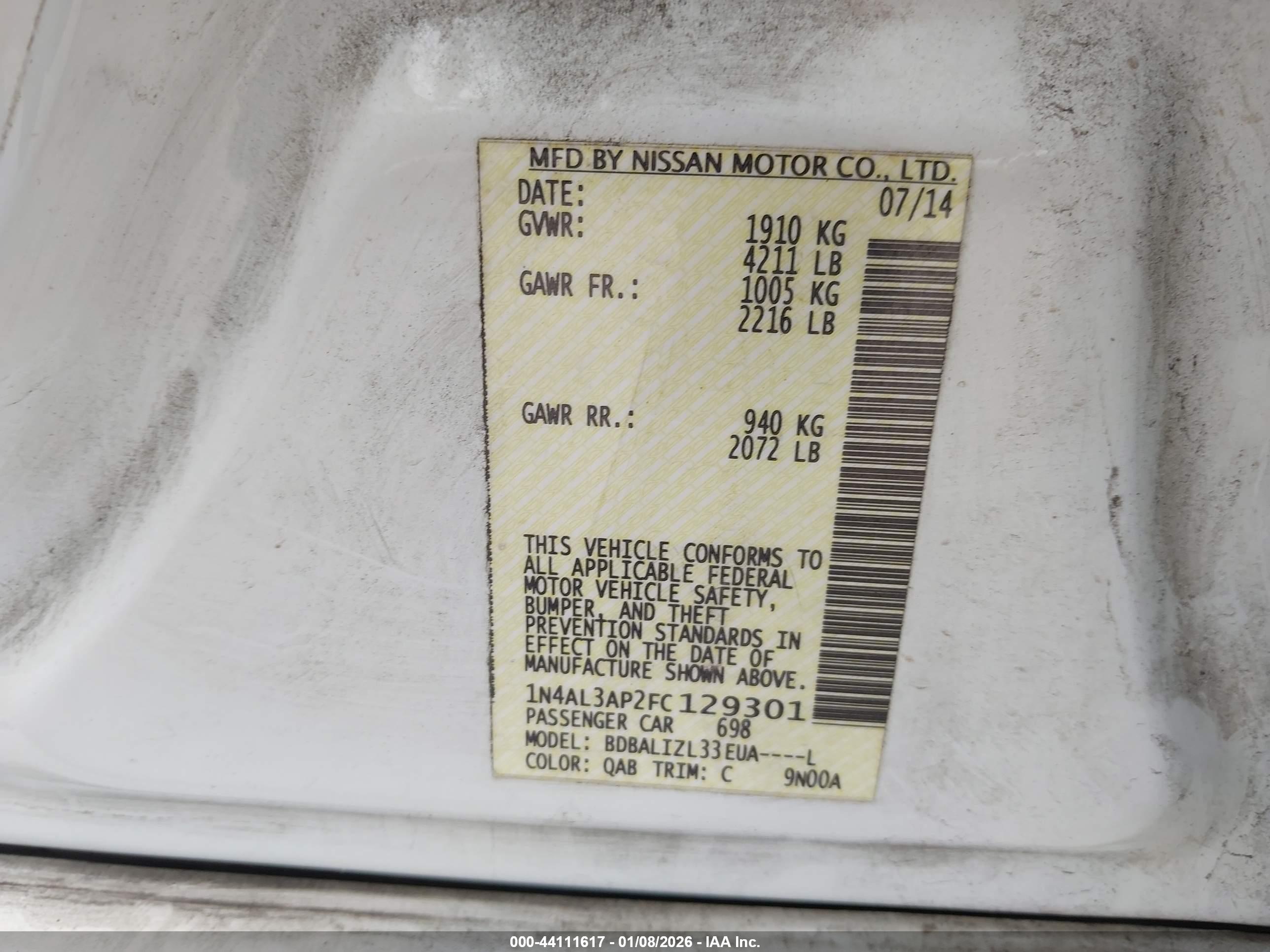 NISSAN ALTIMA image 9