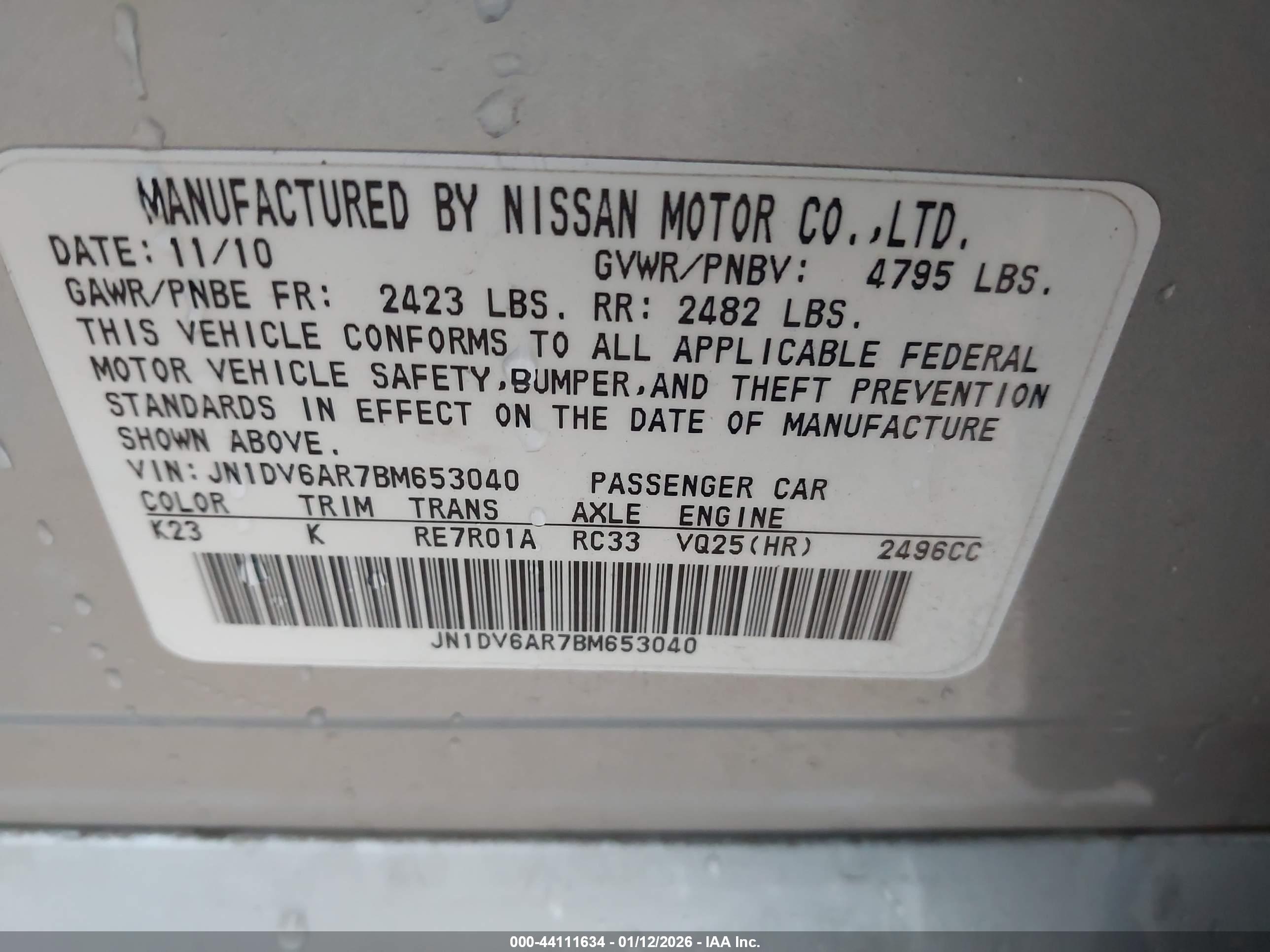INFINITI G25X image 9