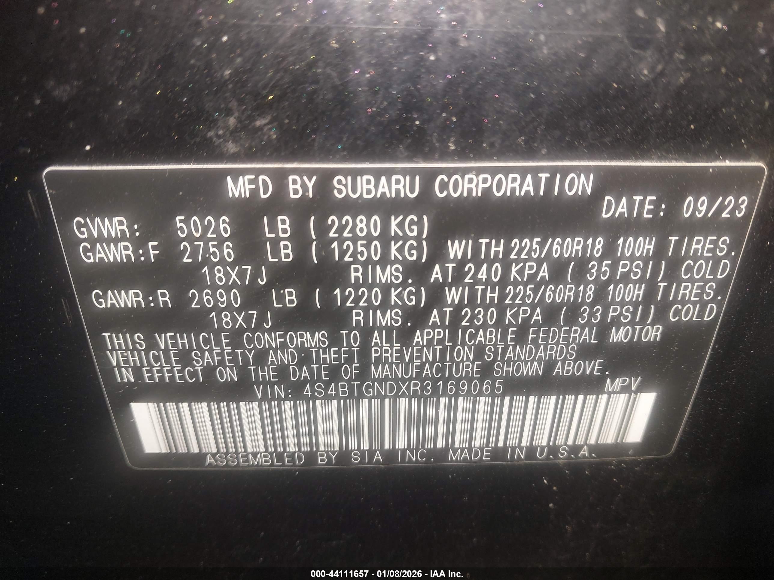 SUBARU OUTBACK image 9