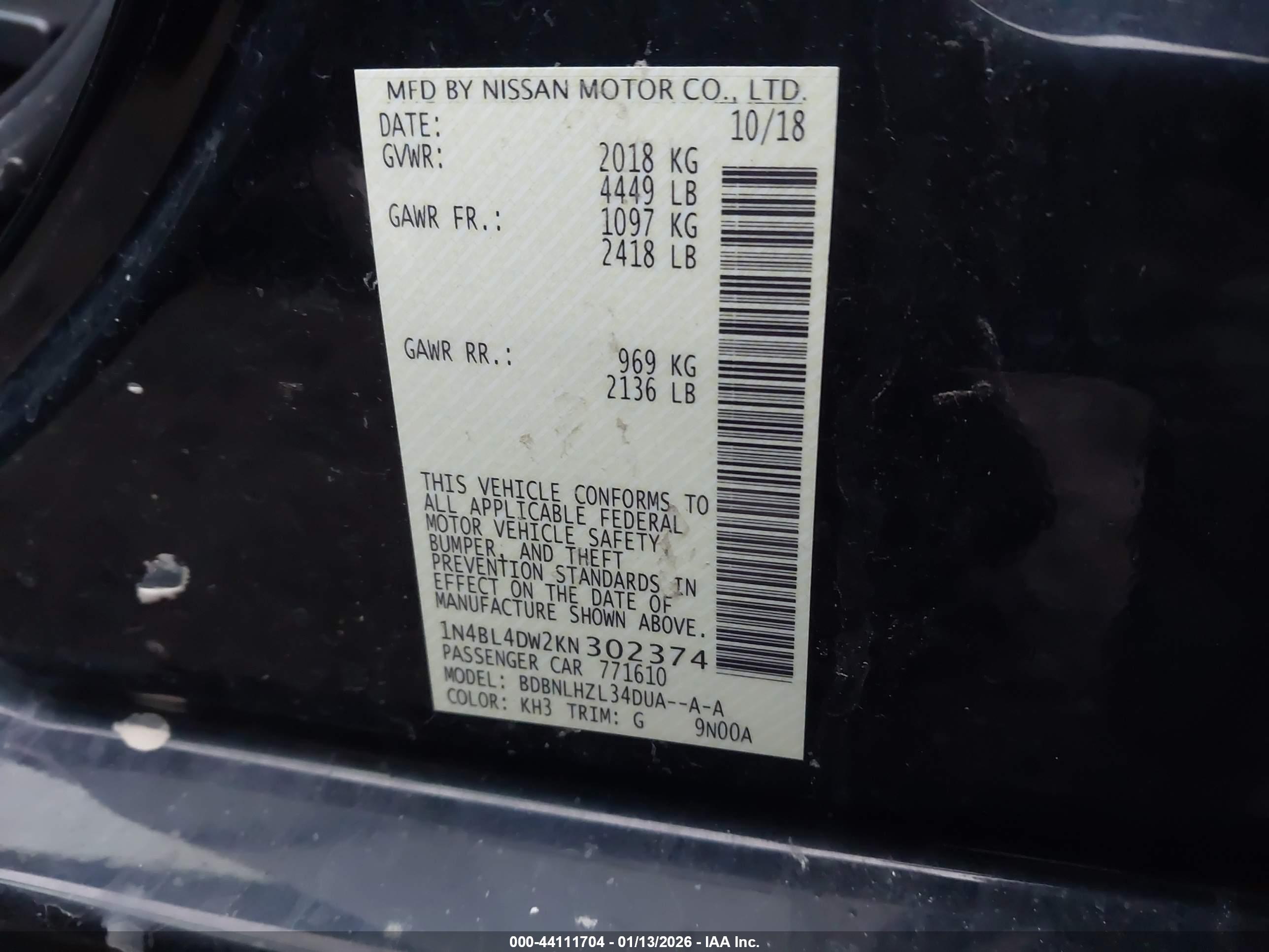 NISSAN ALTIMA image 9