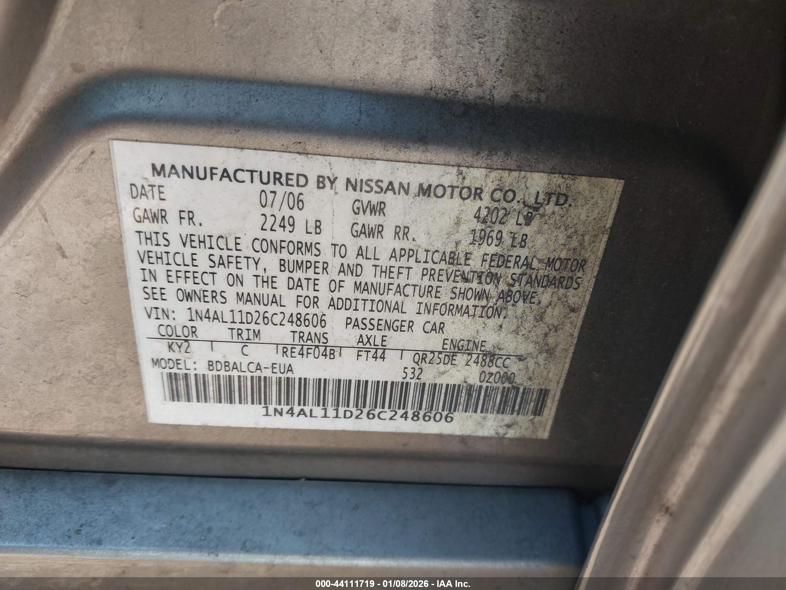 NISSAN ALTIMA image 9