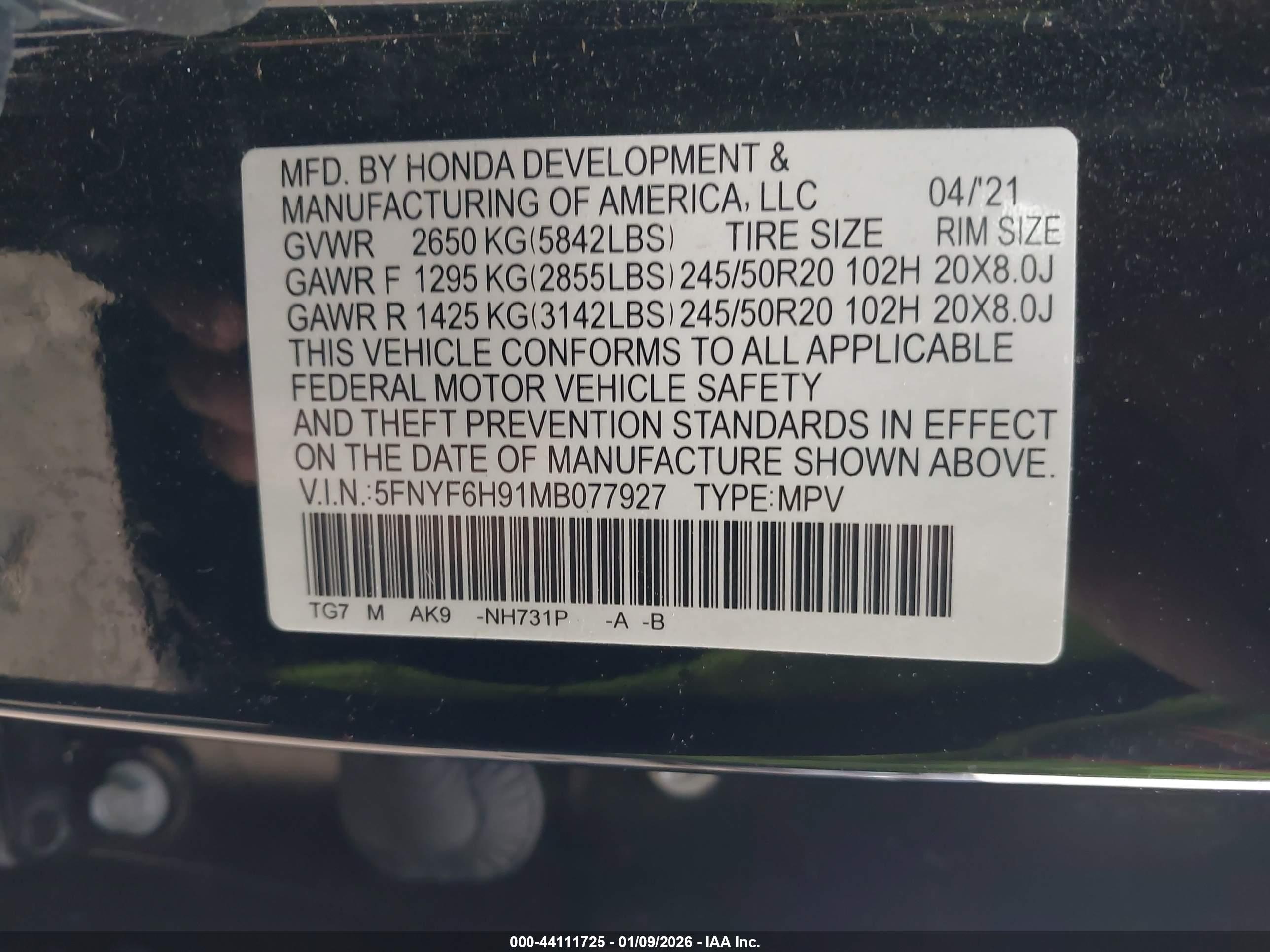 HONDA PILOT image 9