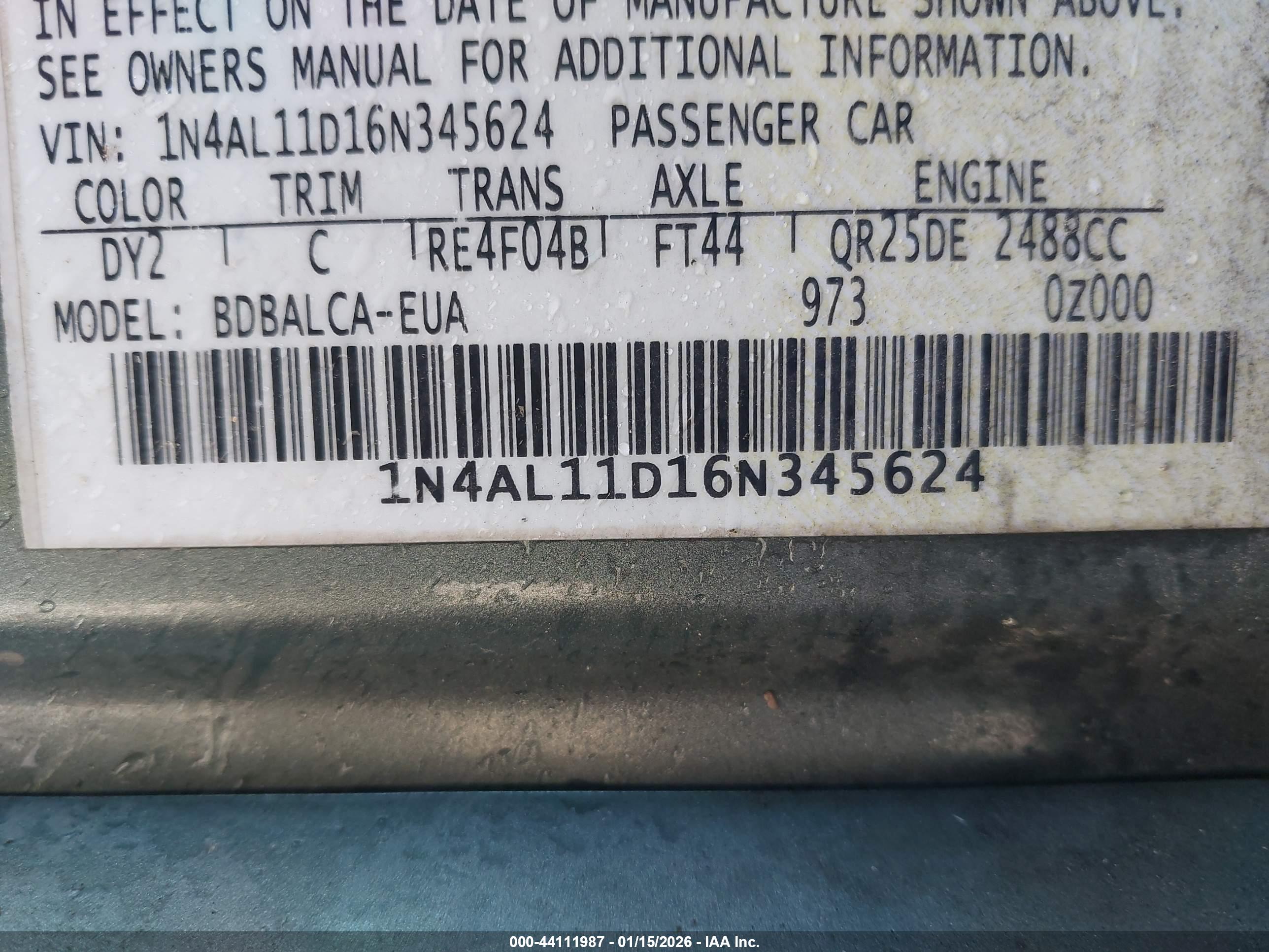 NISSAN ALTIMA image 9