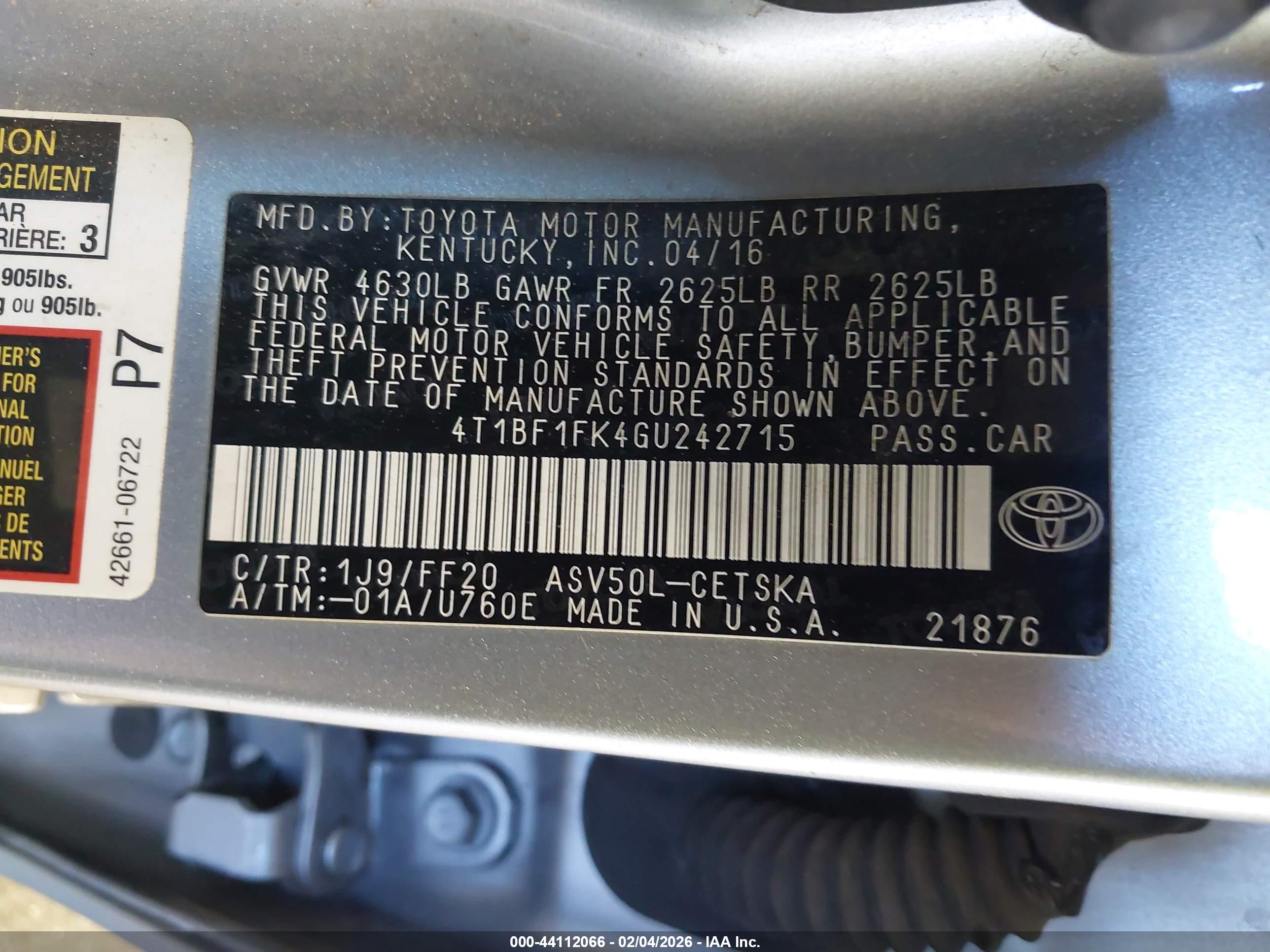 TOYOTA CAMRY image 9