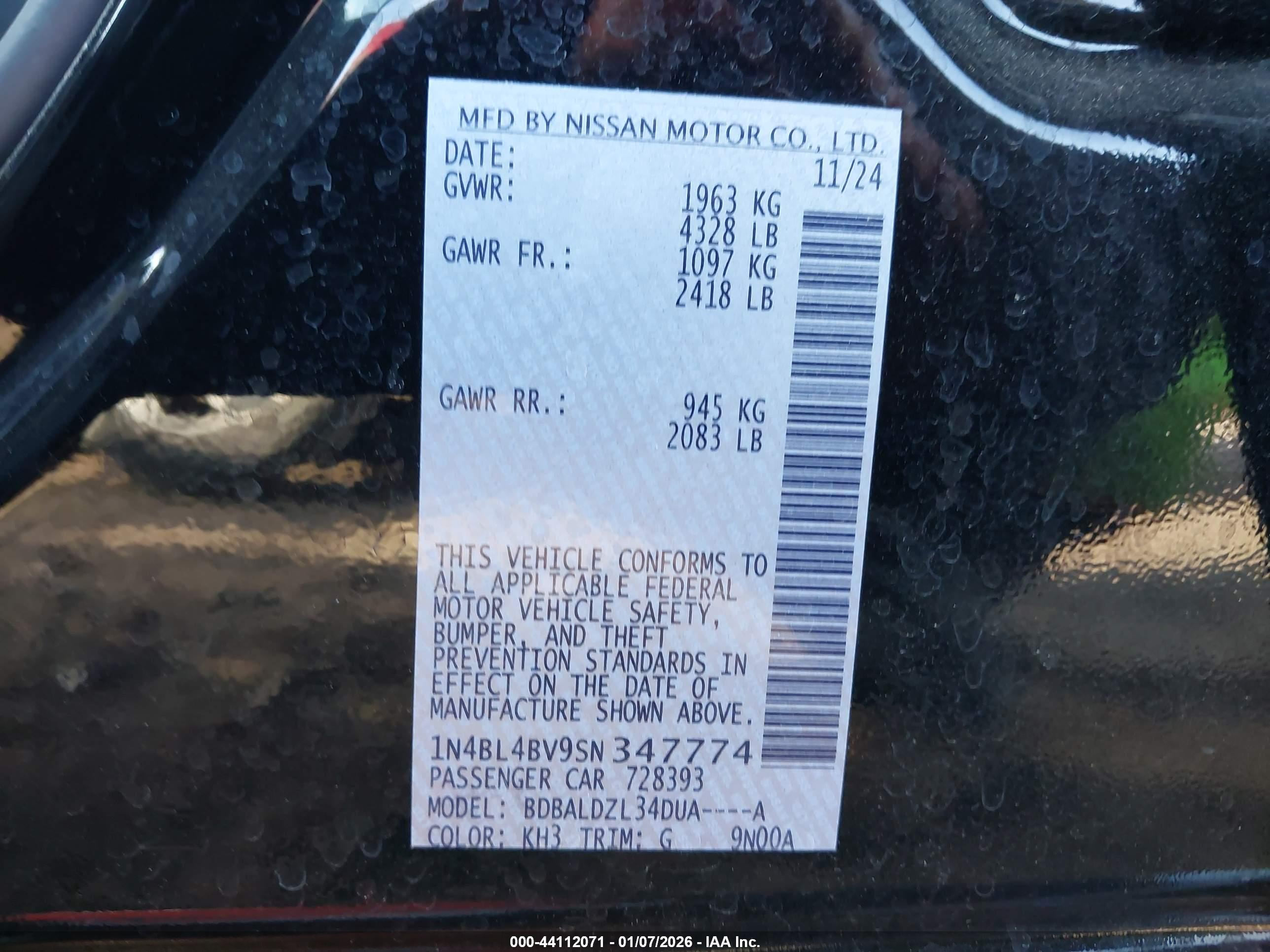 NISSAN ALTIMA image 9