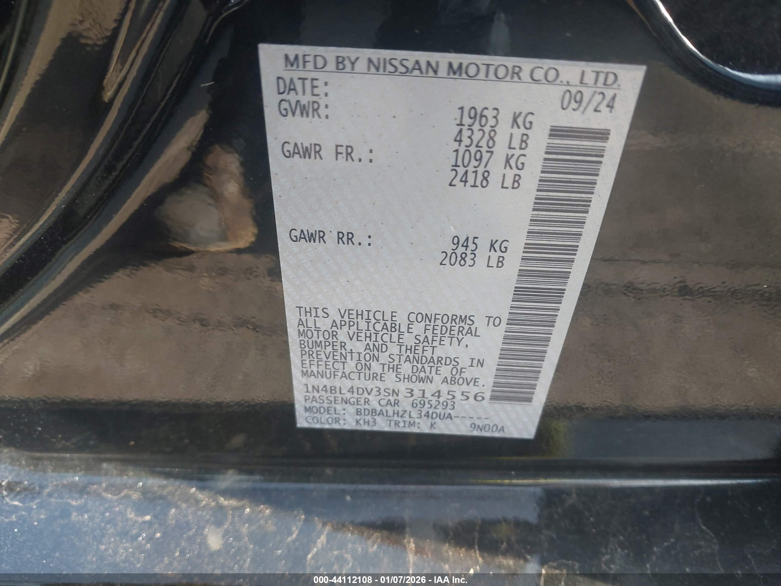 NISSAN ALTIMA image 9