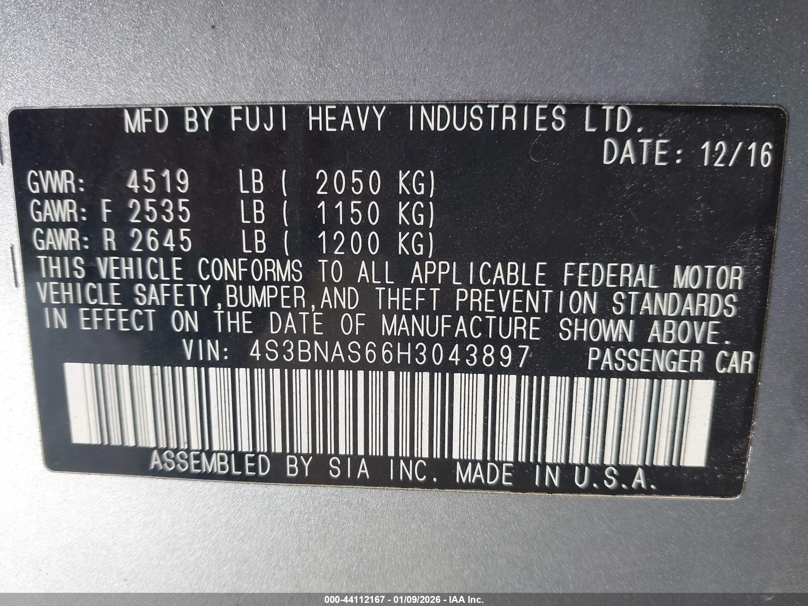 SUBARU LEGACY image 9