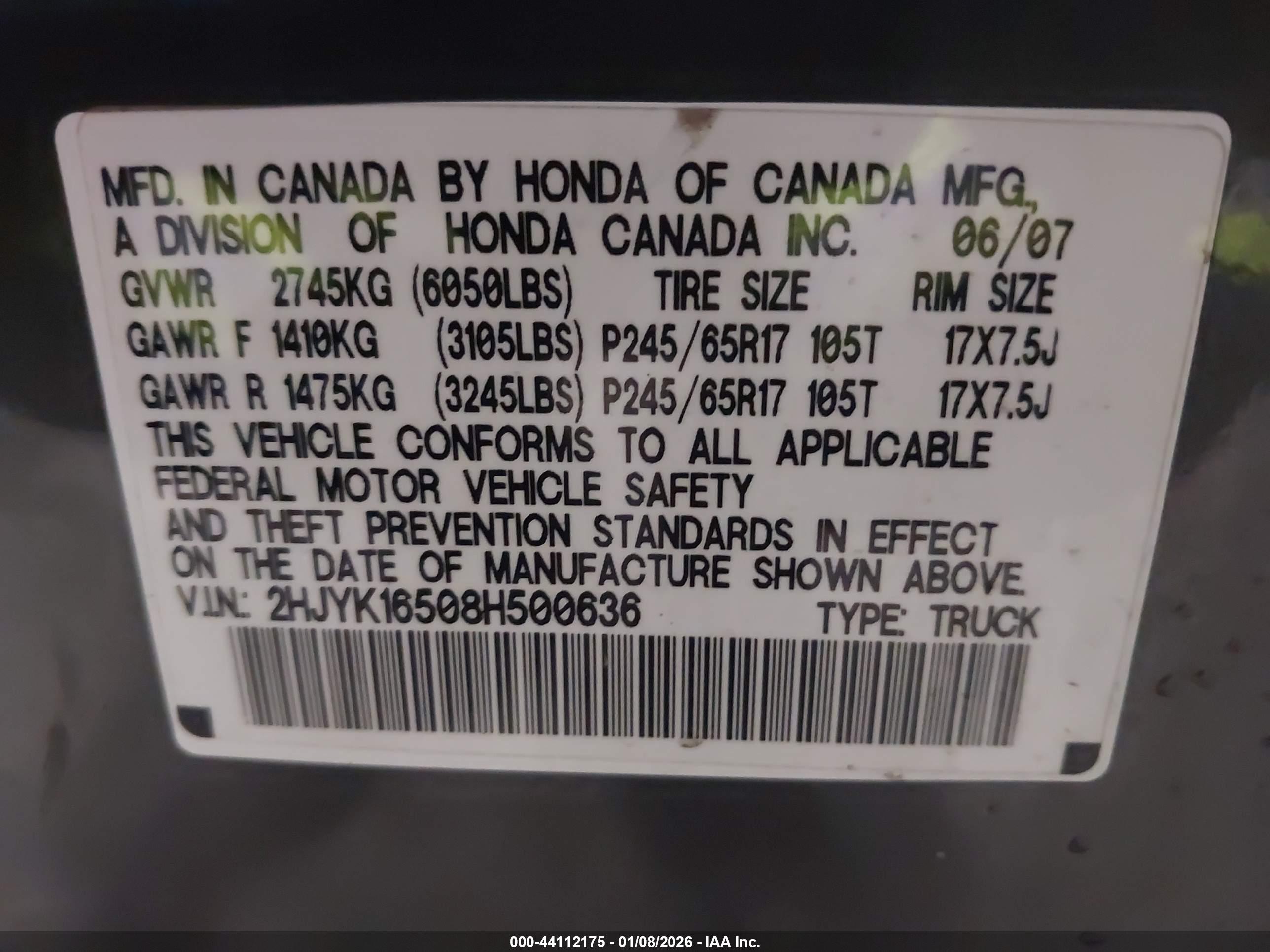 HONDA RIDGELINE image 9