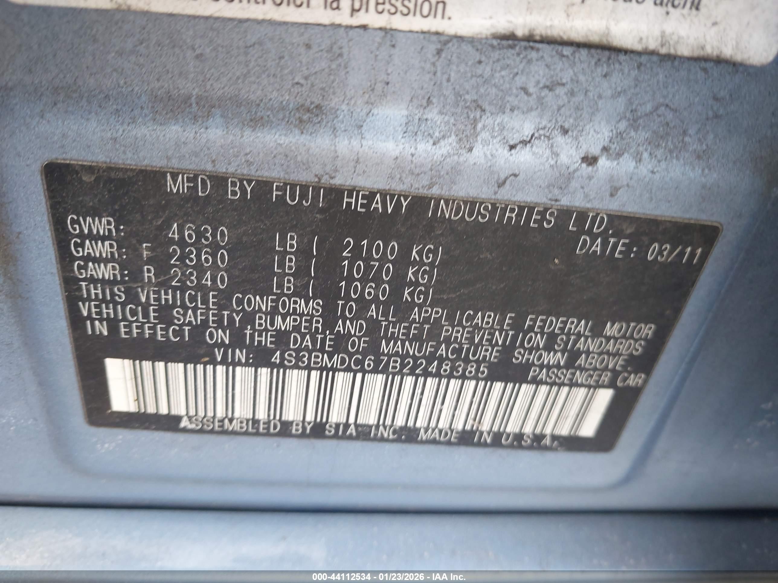 SUBARU LEGACY image 9