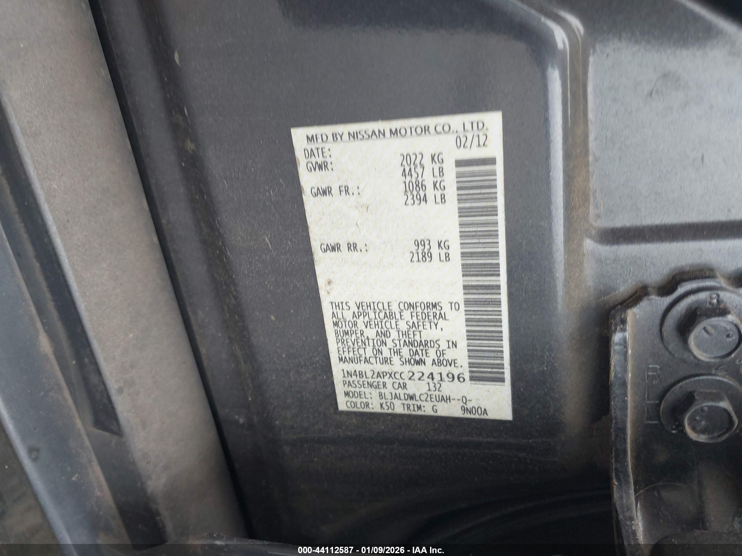 NISSAN ALTIMA image 9