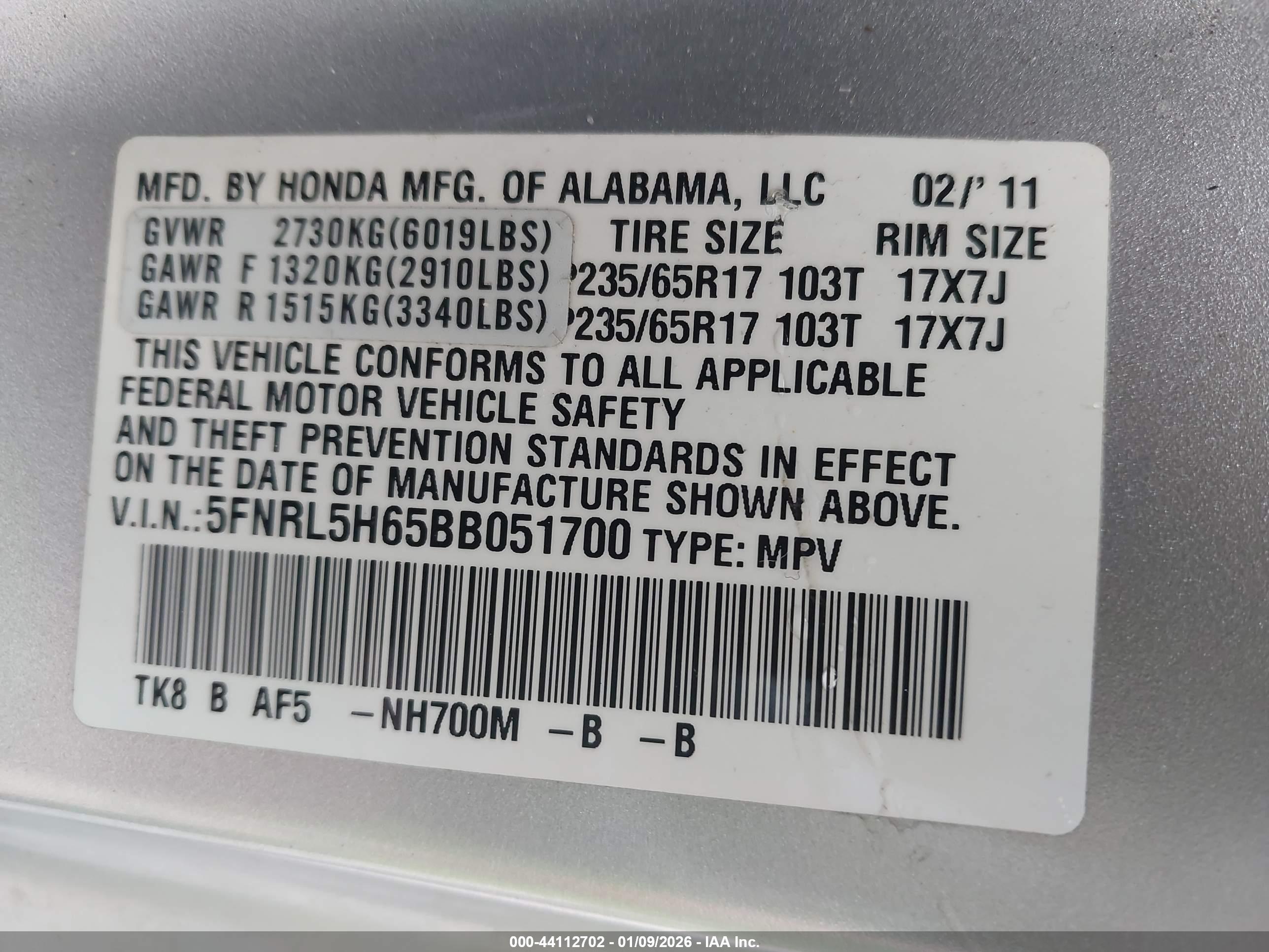 HONDA ODYSSEY image 9