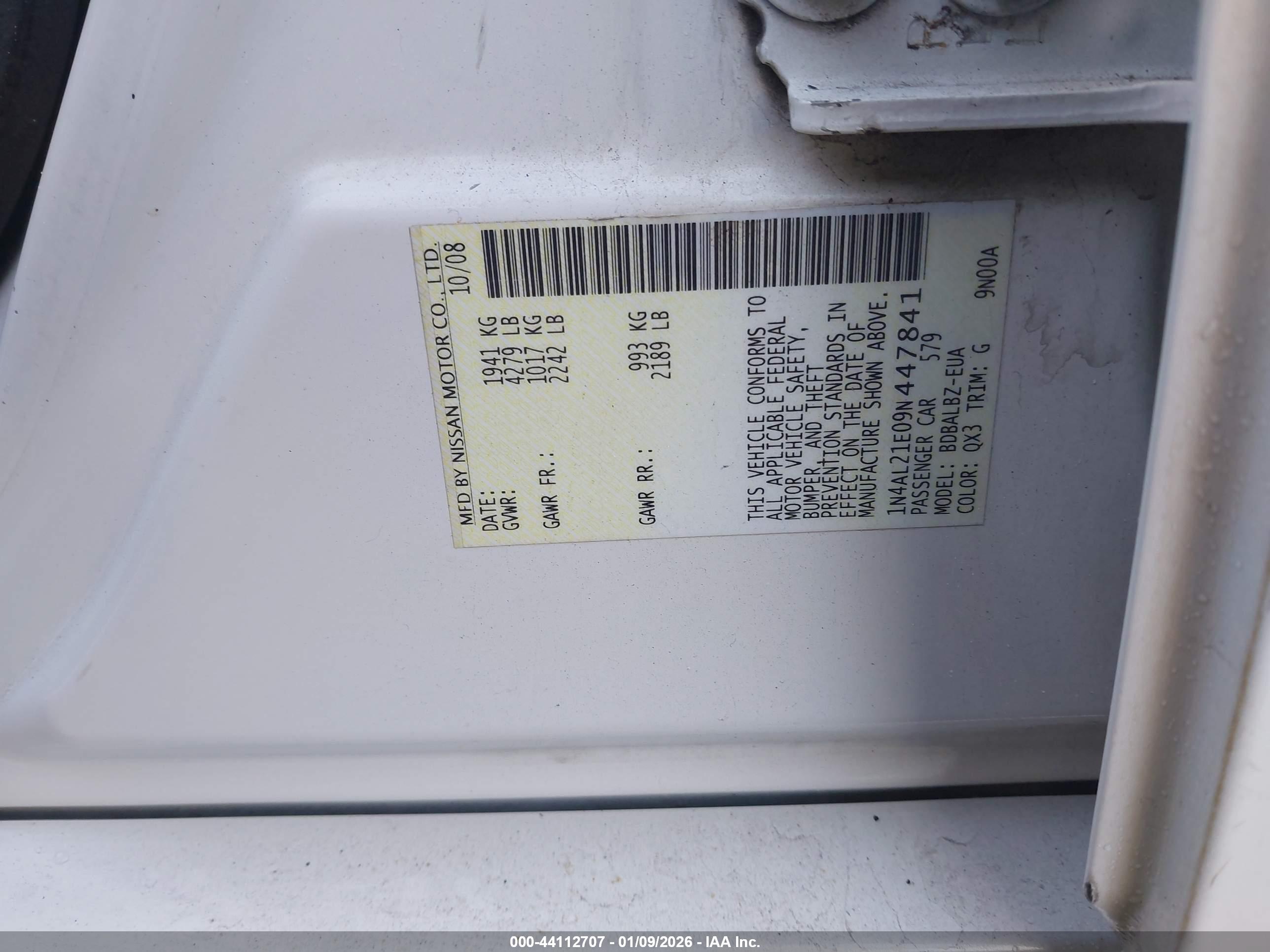 NISSAN ALTIMA image 9
