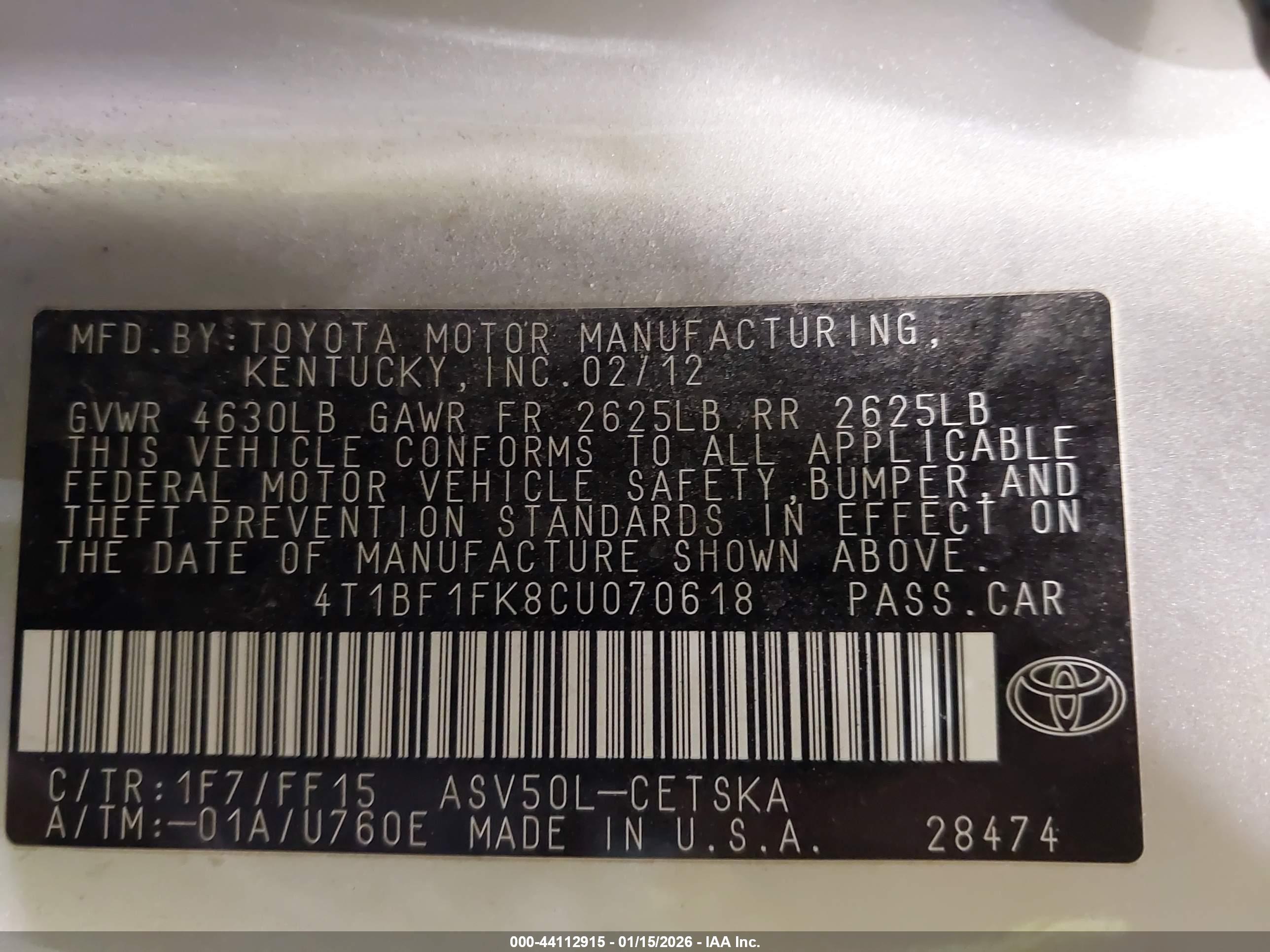 TOYOTA CAMRY image 9