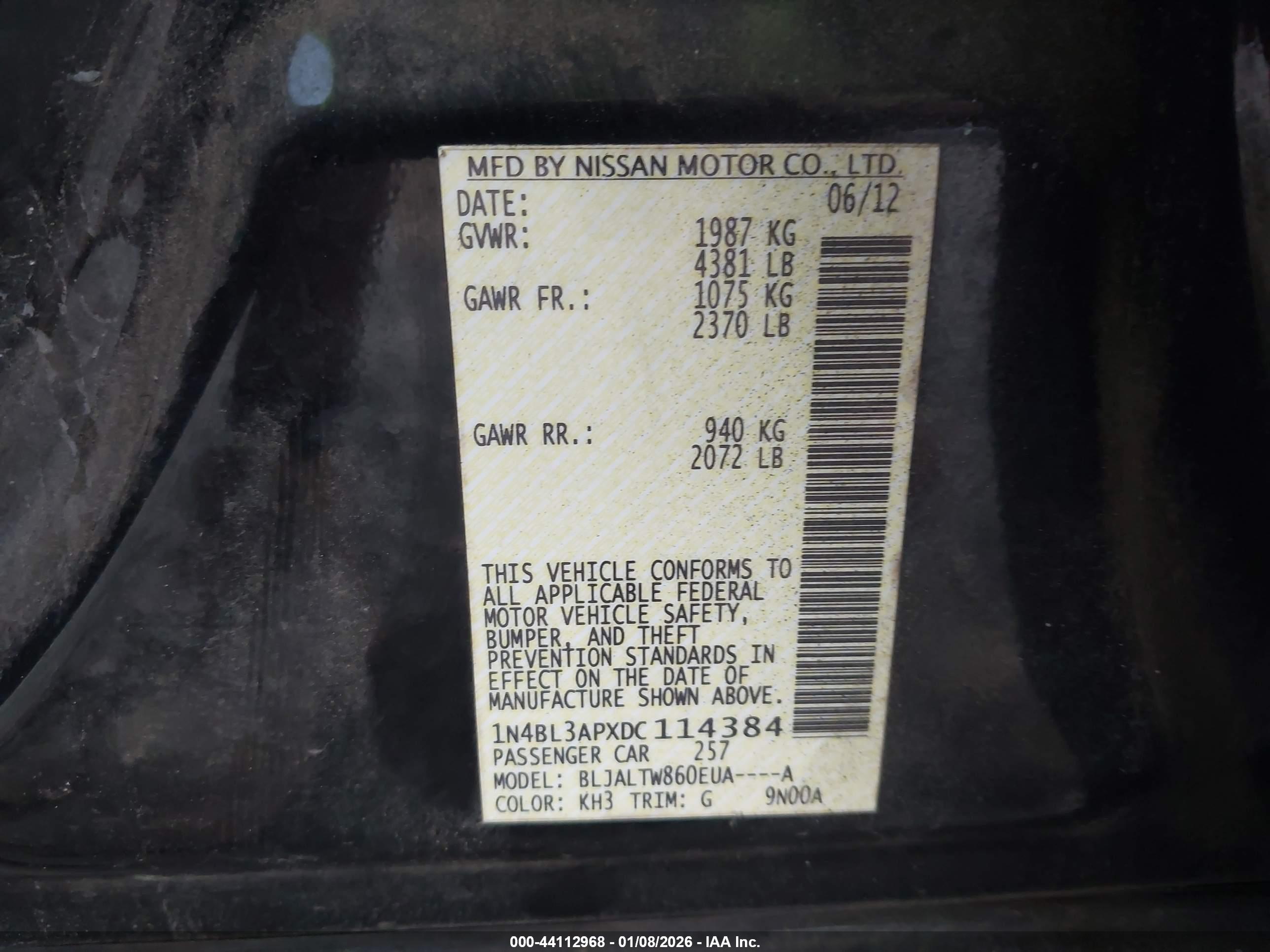 NISSAN ALTIMA image 9