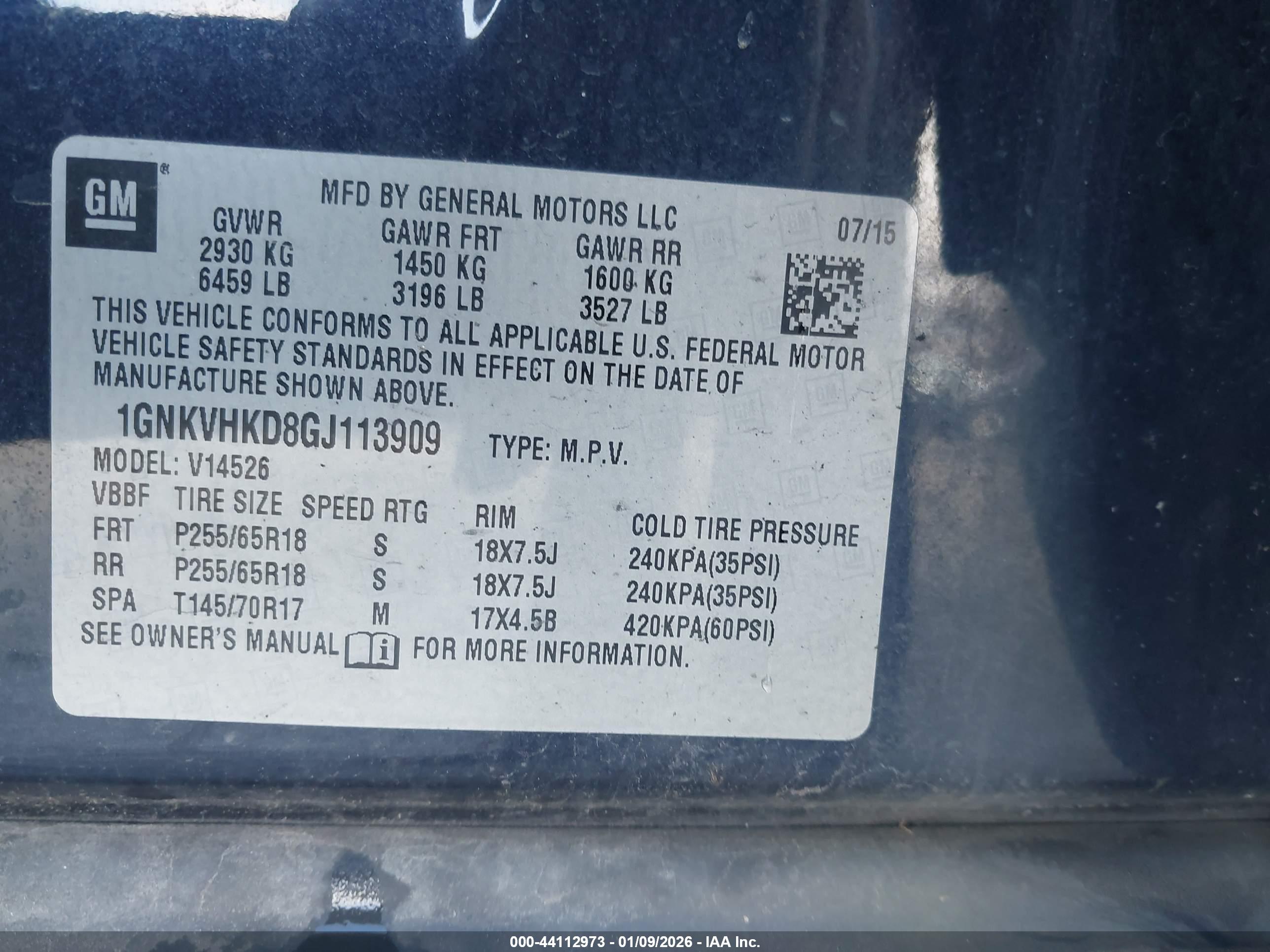 CHEVROLET TRAVERSE image 9