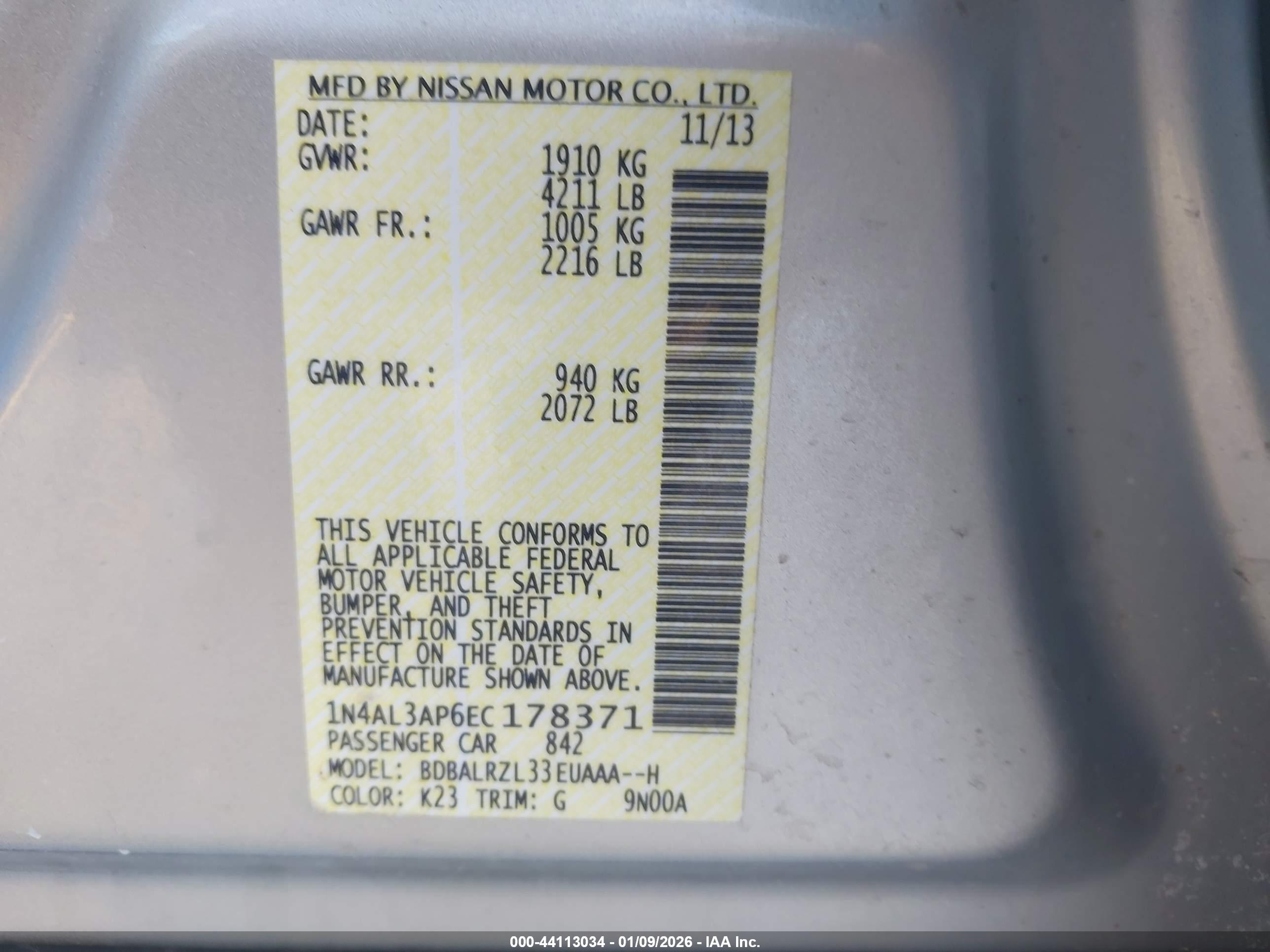 NISSAN ALTIMA image 9