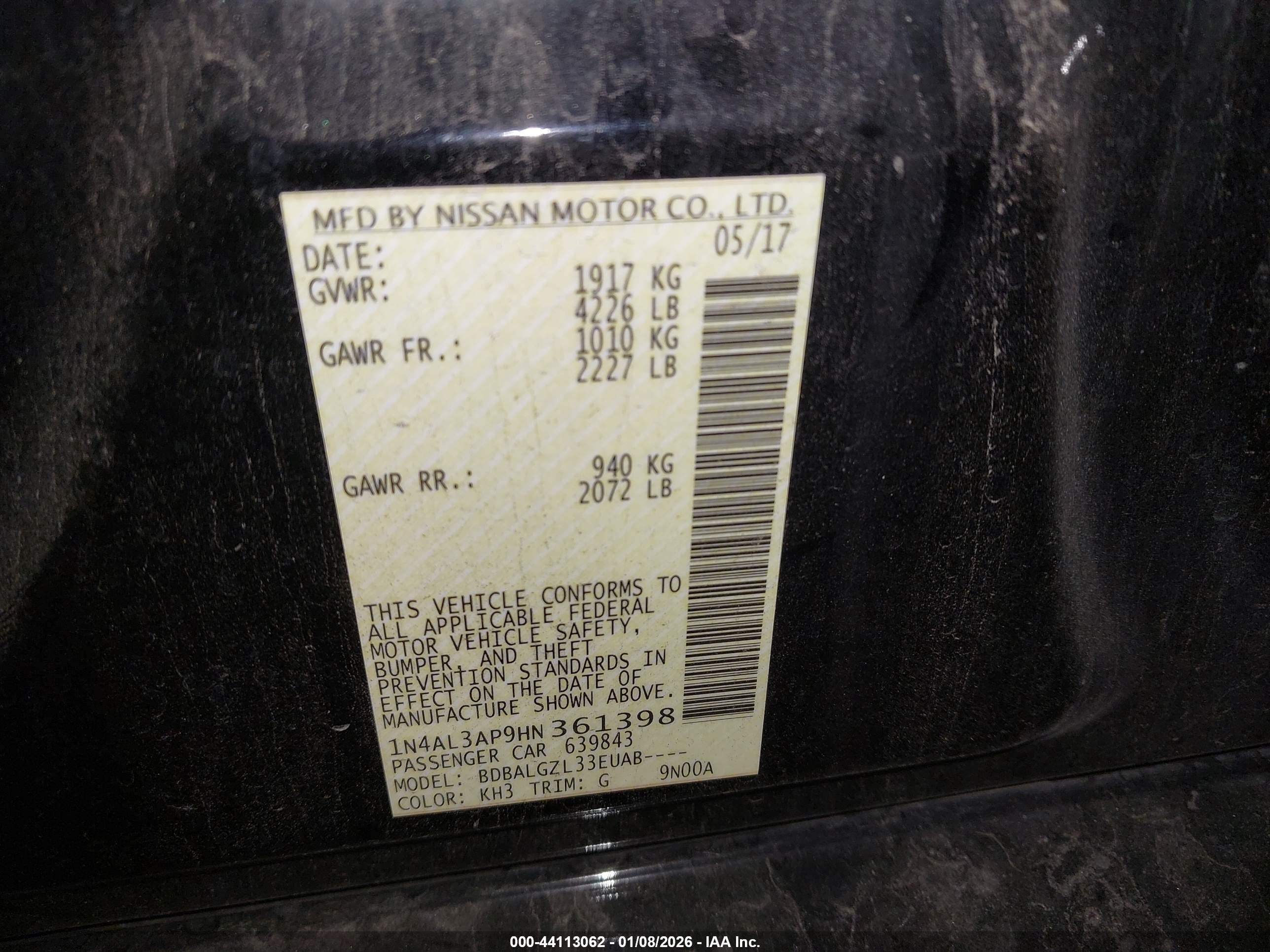 NISSAN ALTIMA image 9