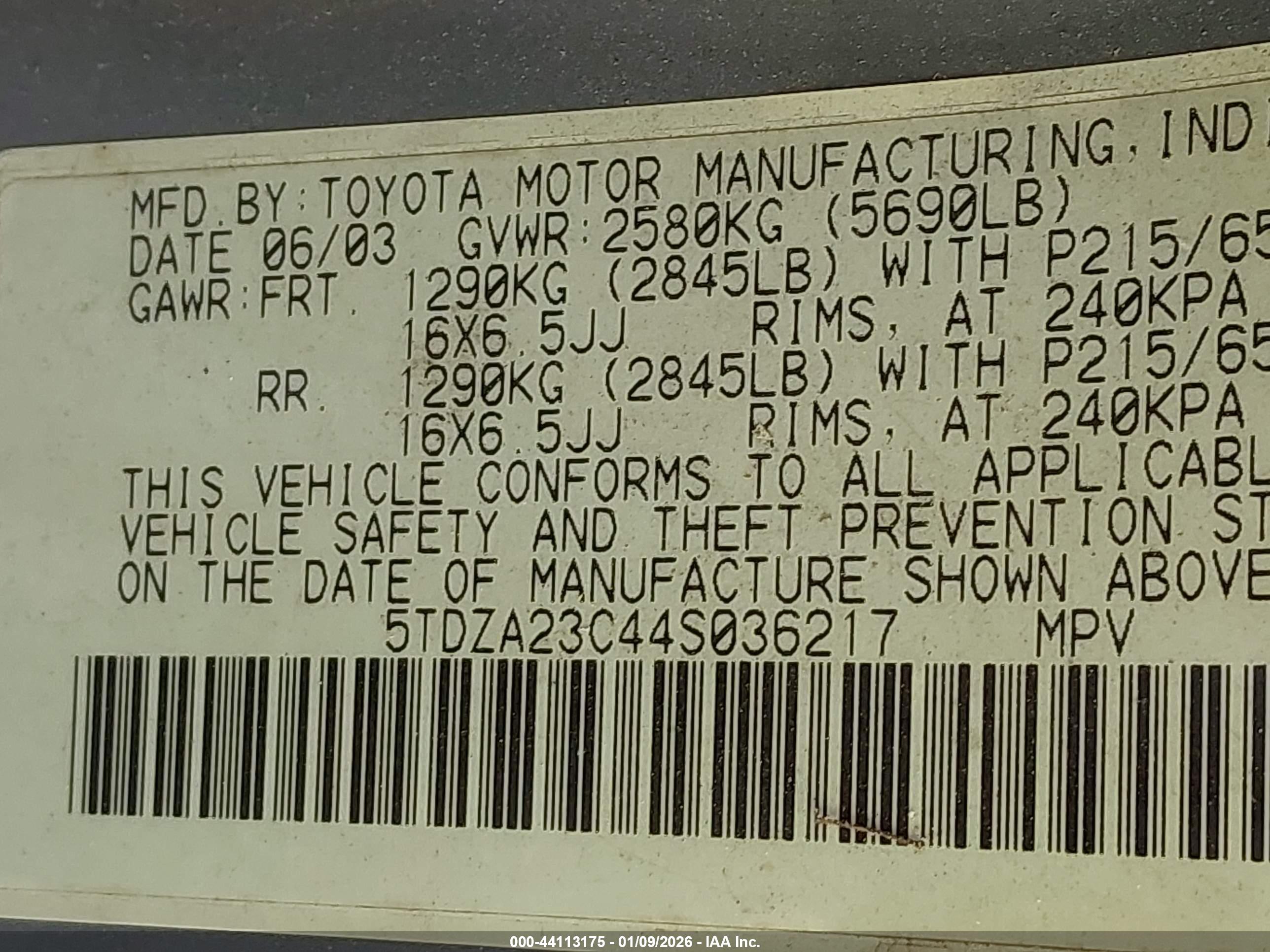 TOYOTA SIENNA image 9