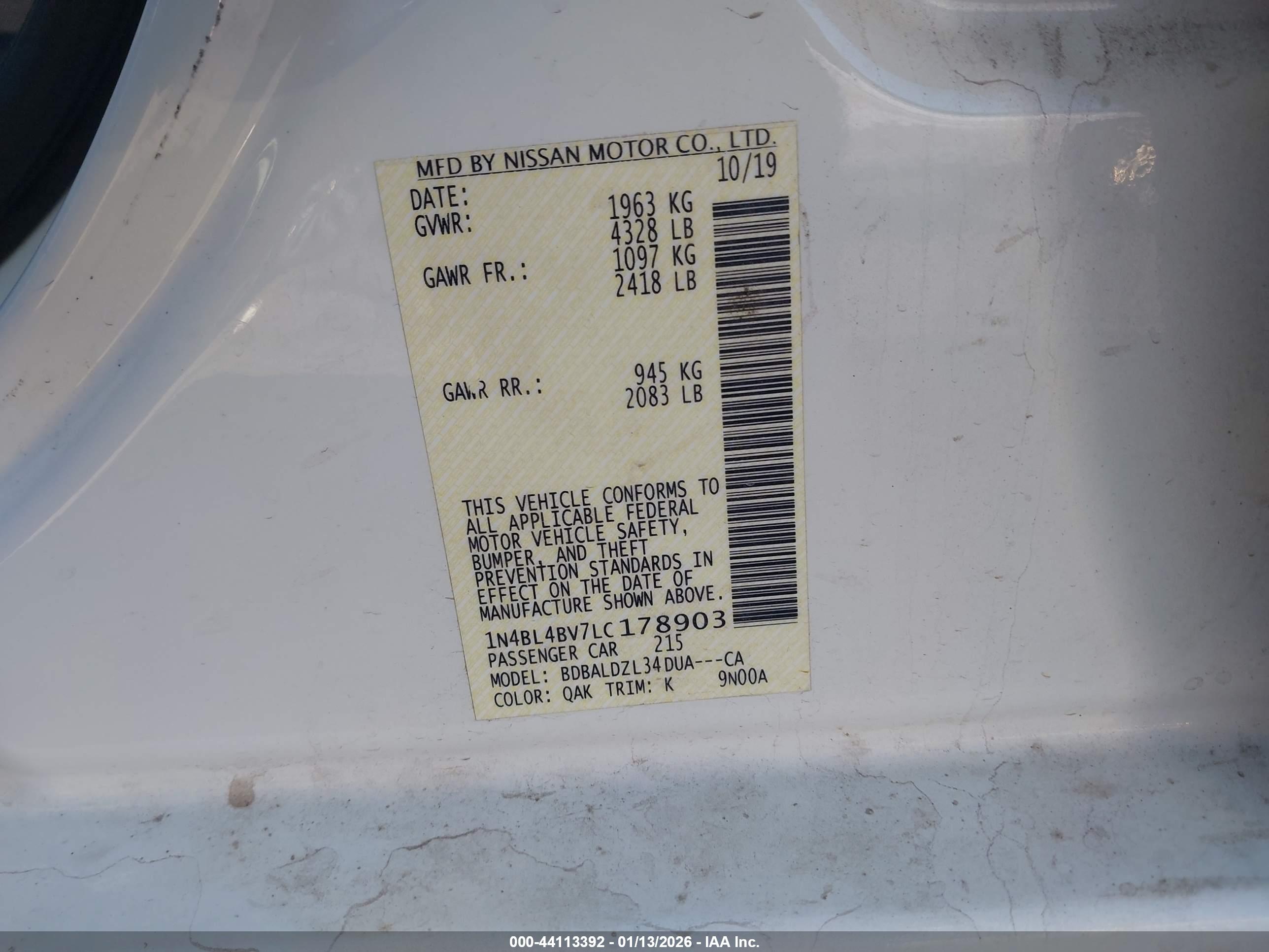 NISSAN ALTIMA image 9