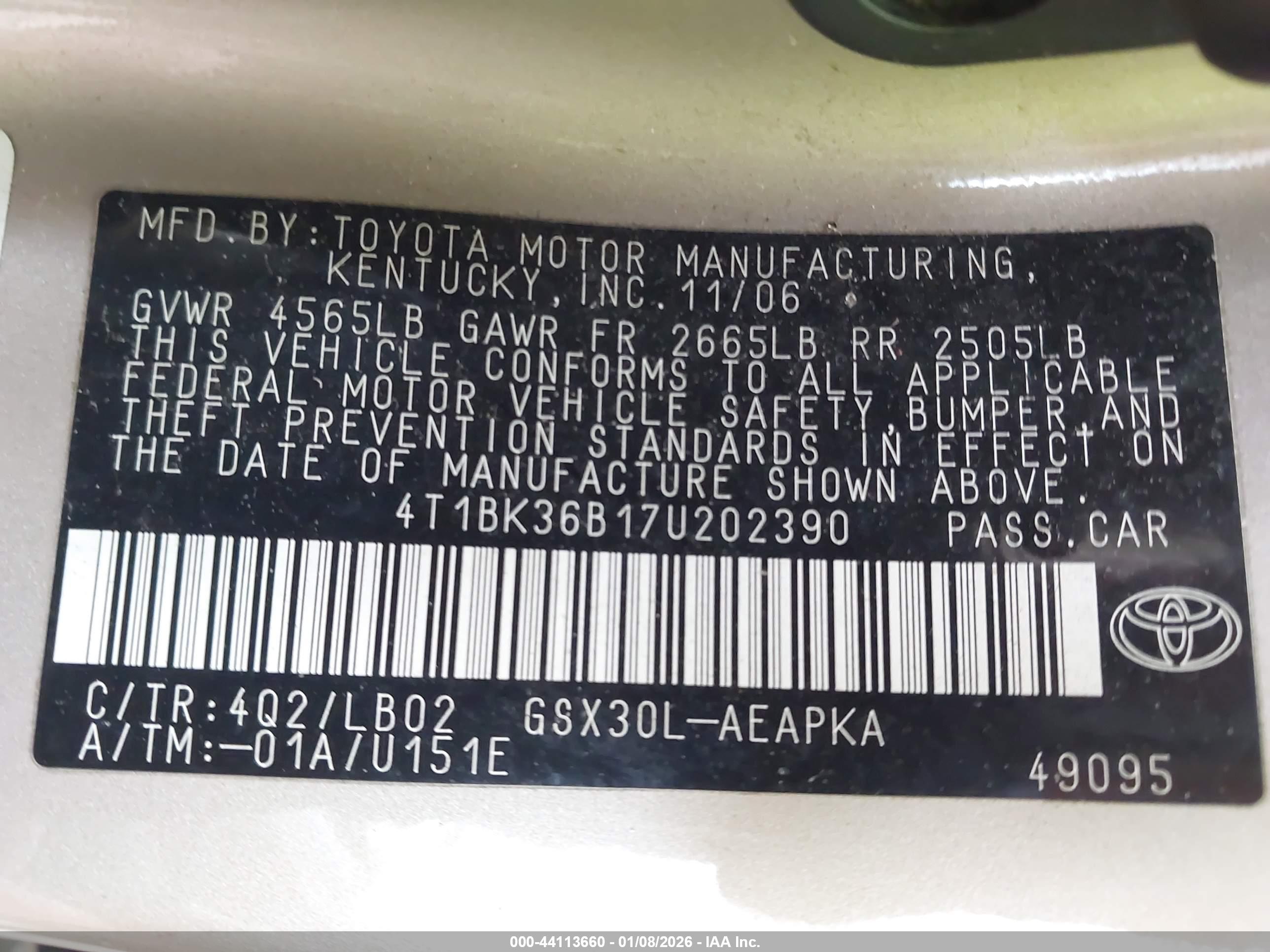 TOYOTA AVALON image 9