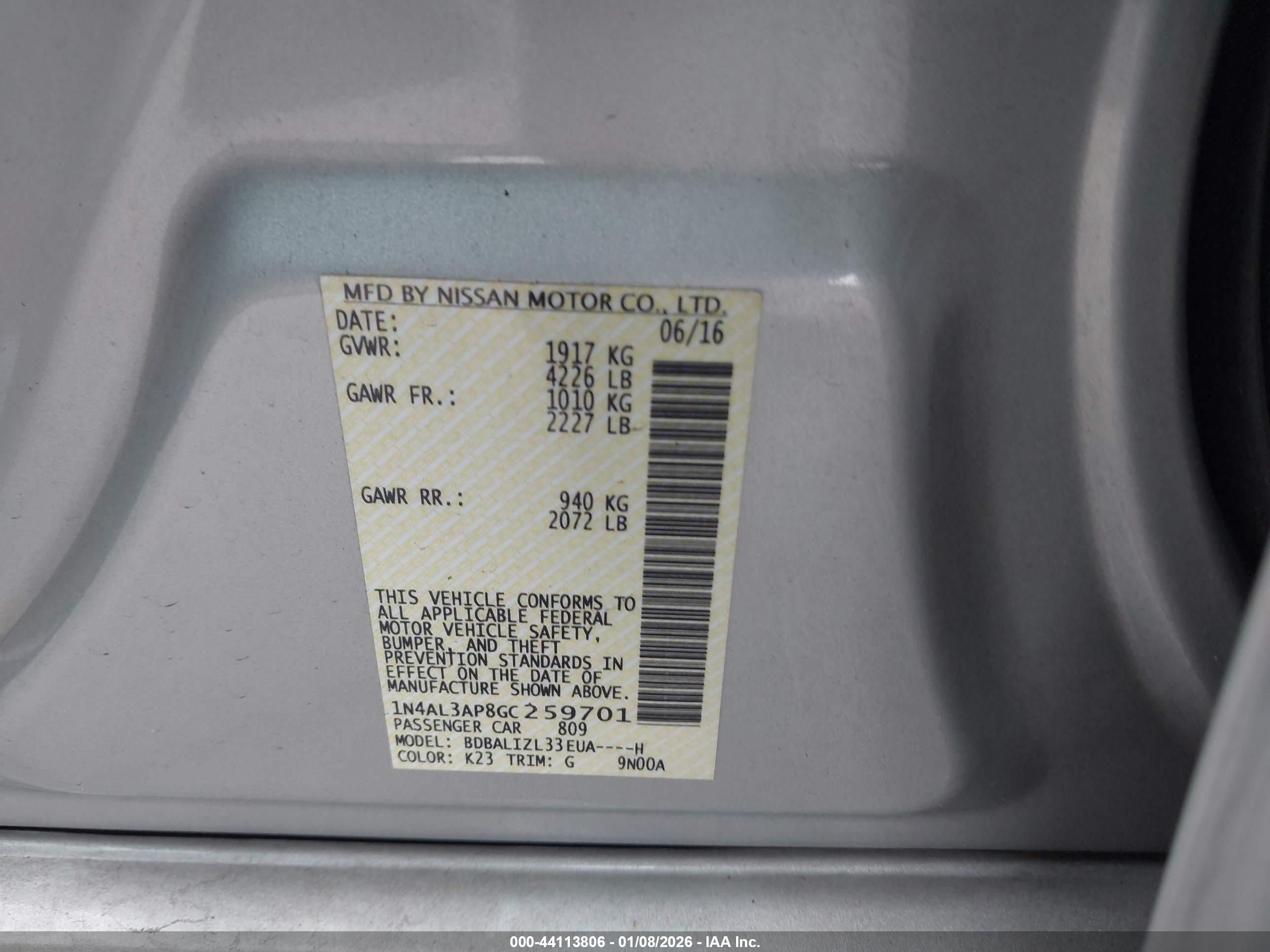 NISSAN ALTIMA image 9
