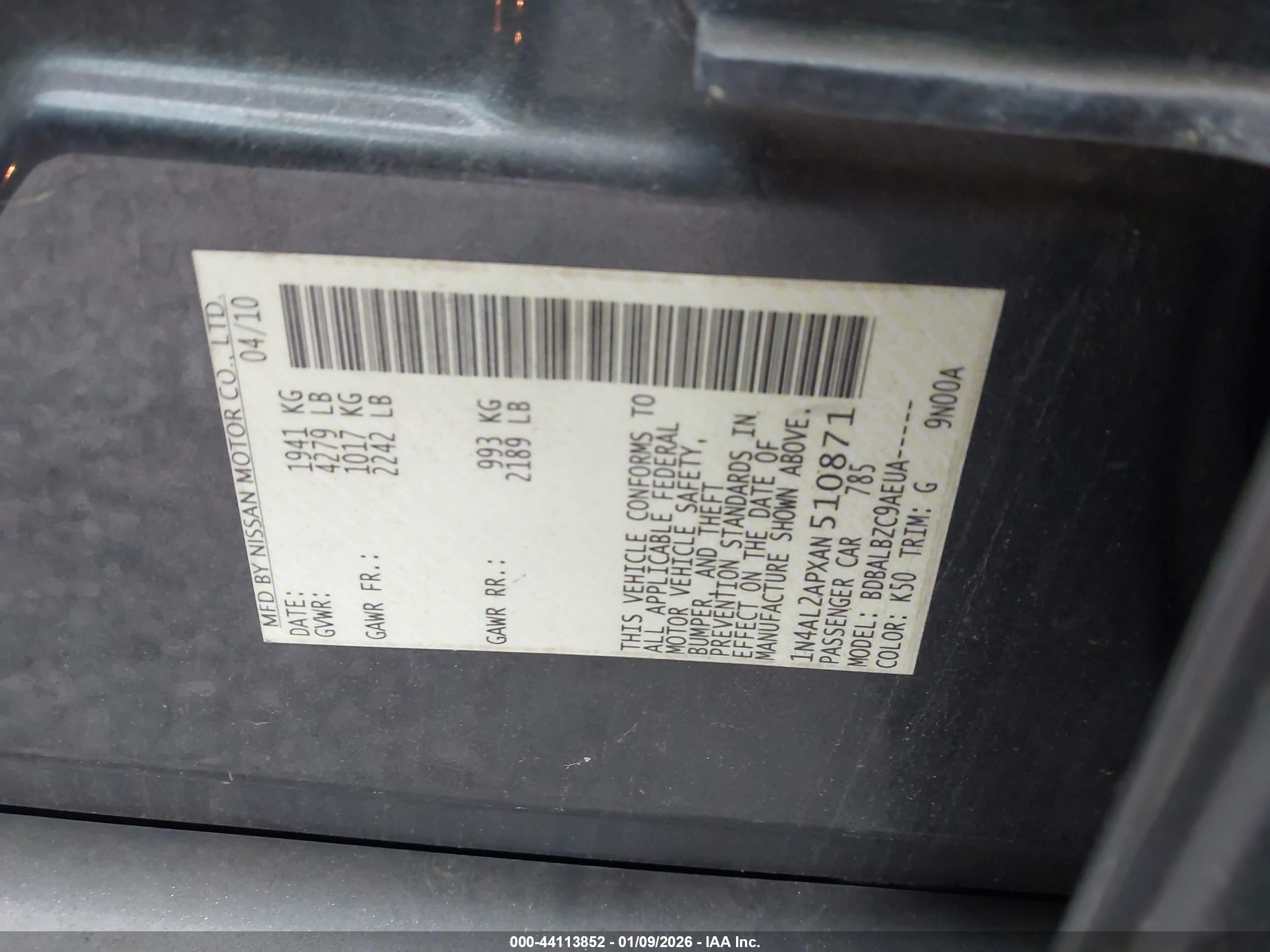 NISSAN ALTIMA image 9