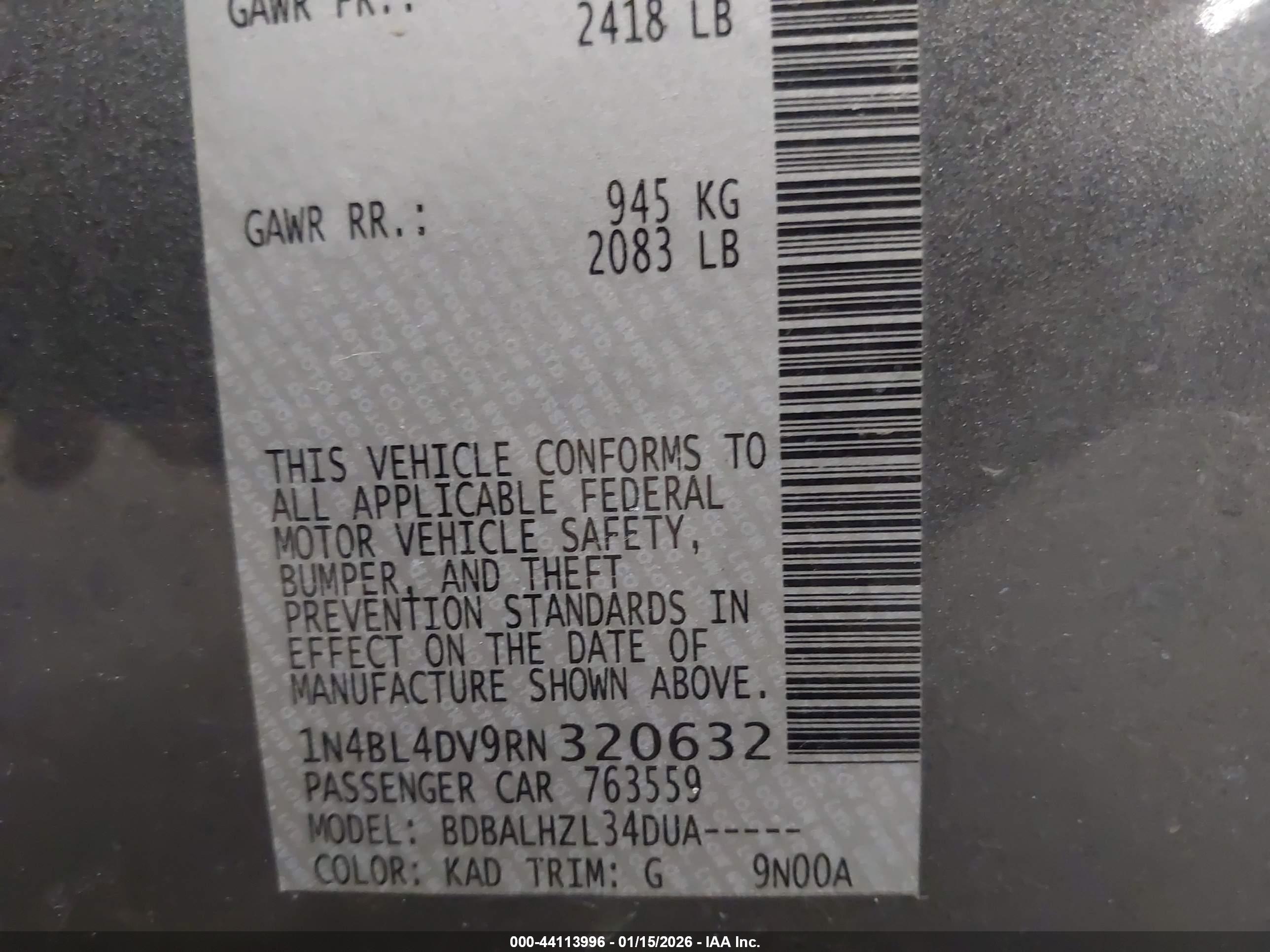 NISSAN ALTIMA image 9