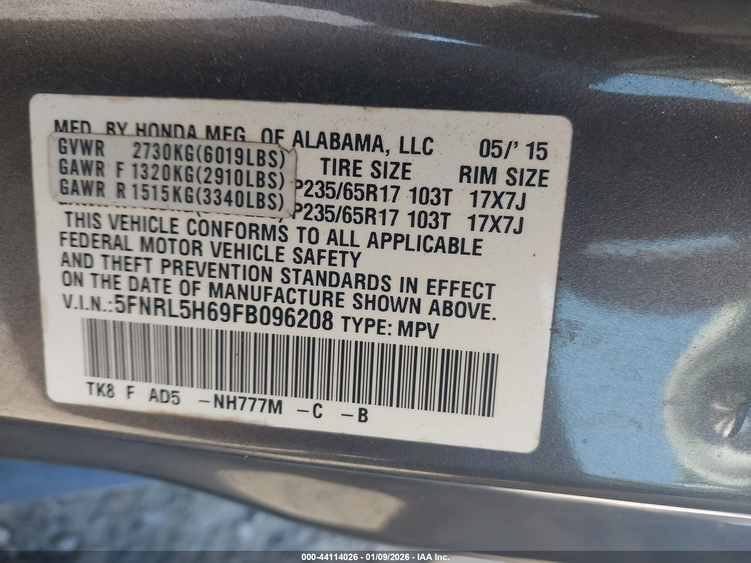 HONDA ODYSSEY image 9