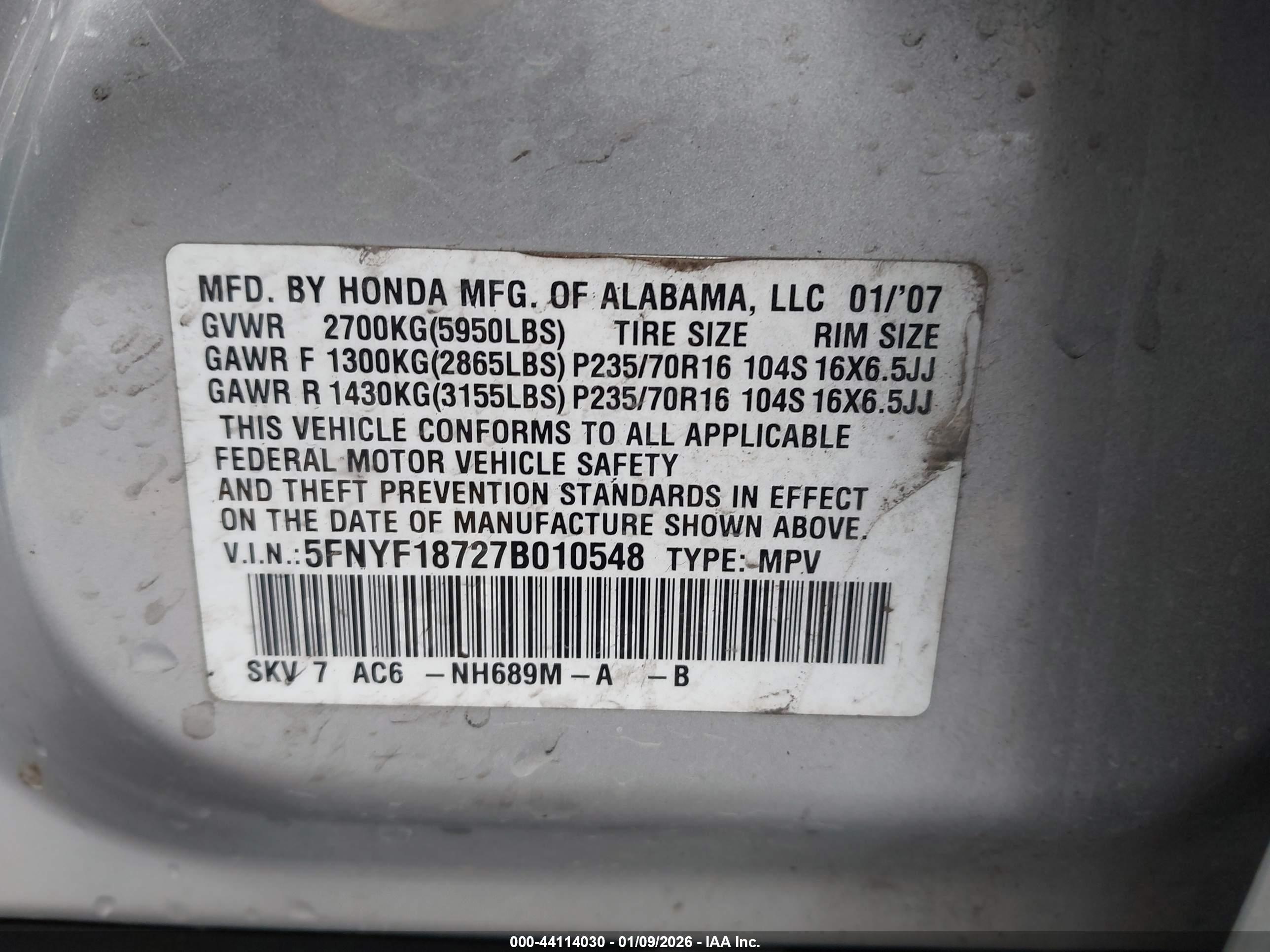 HONDA PILOT image 9