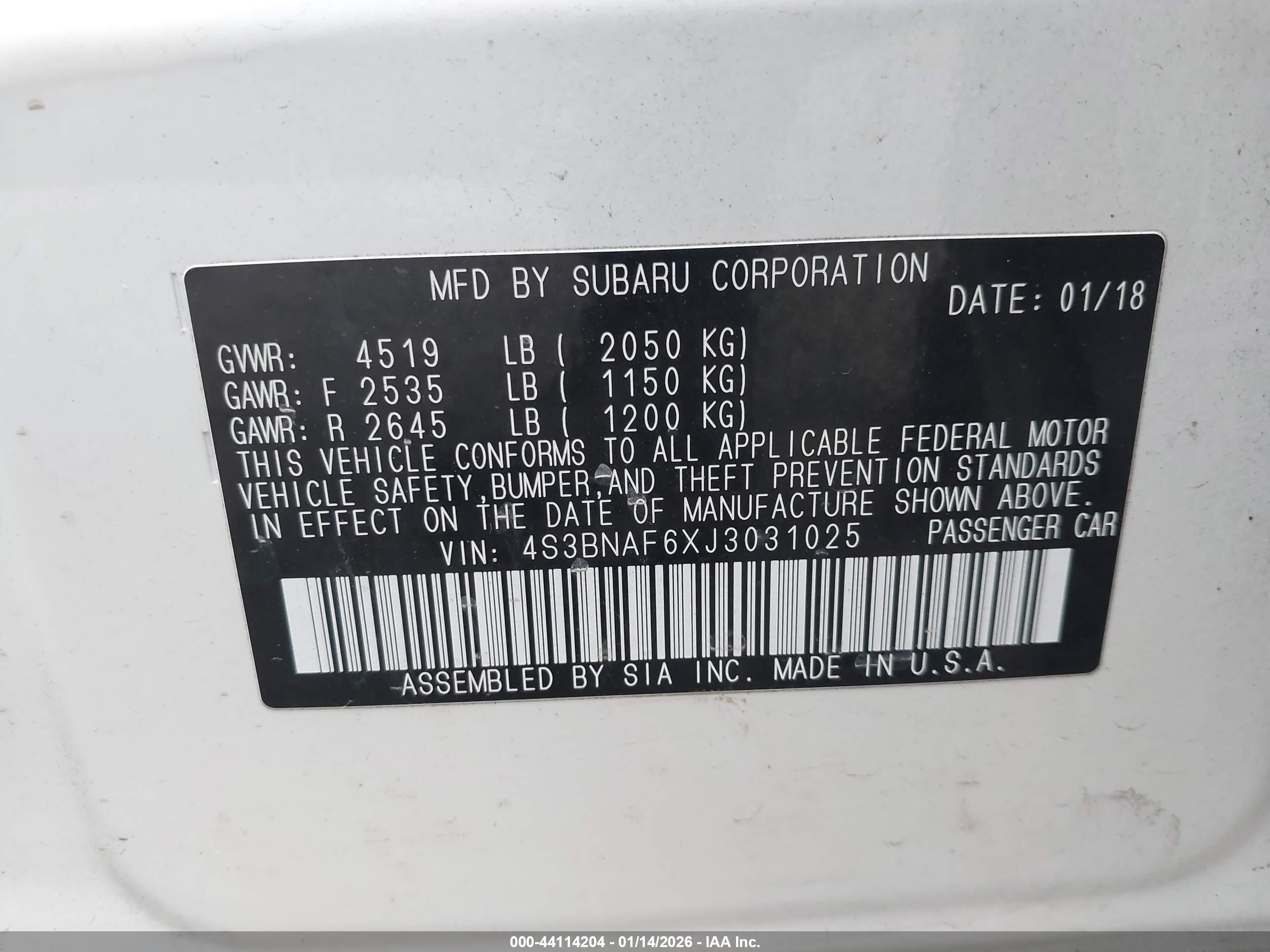 SUBARU LEGACY image 9