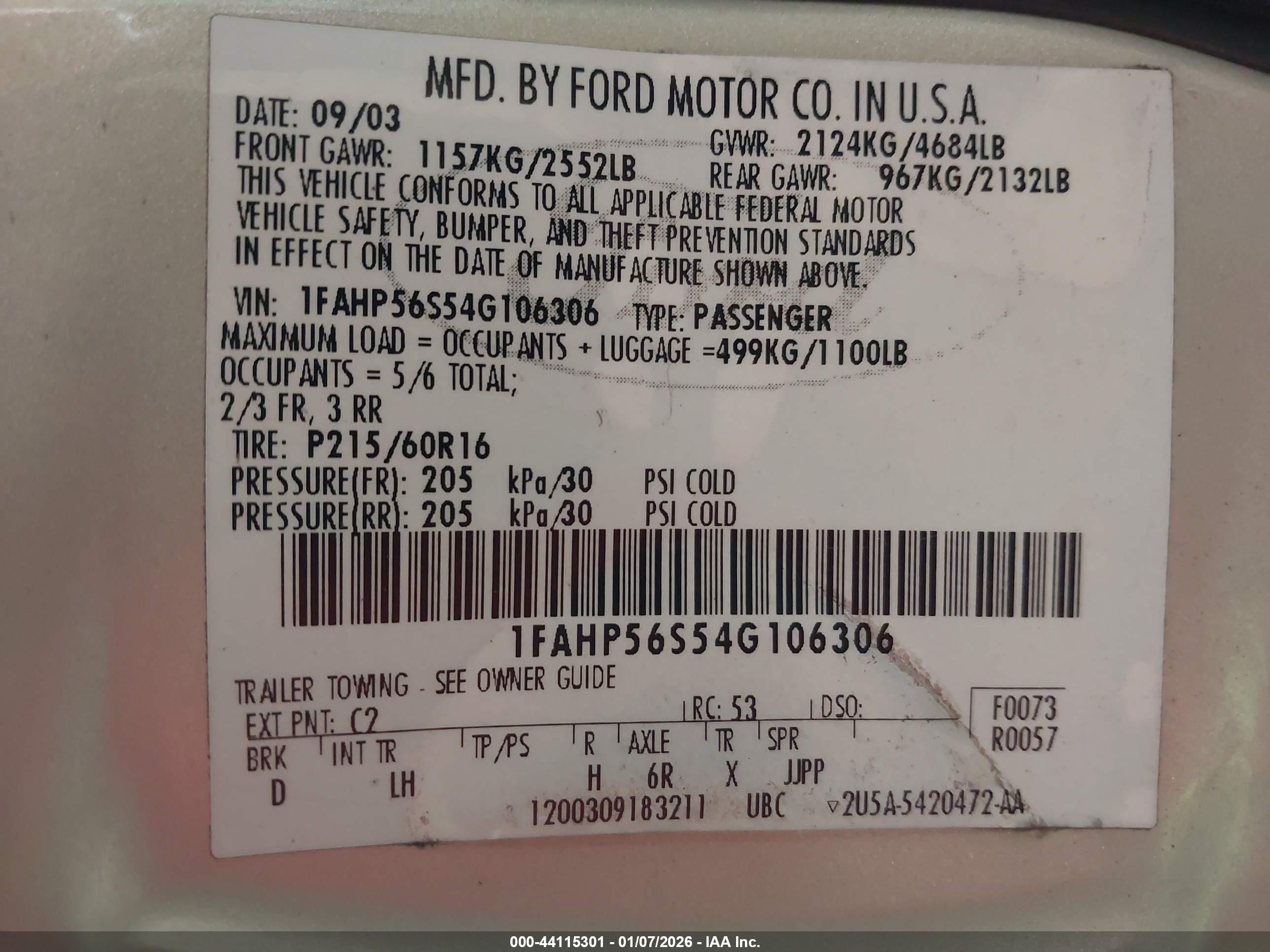 FORD TAURUS image 9