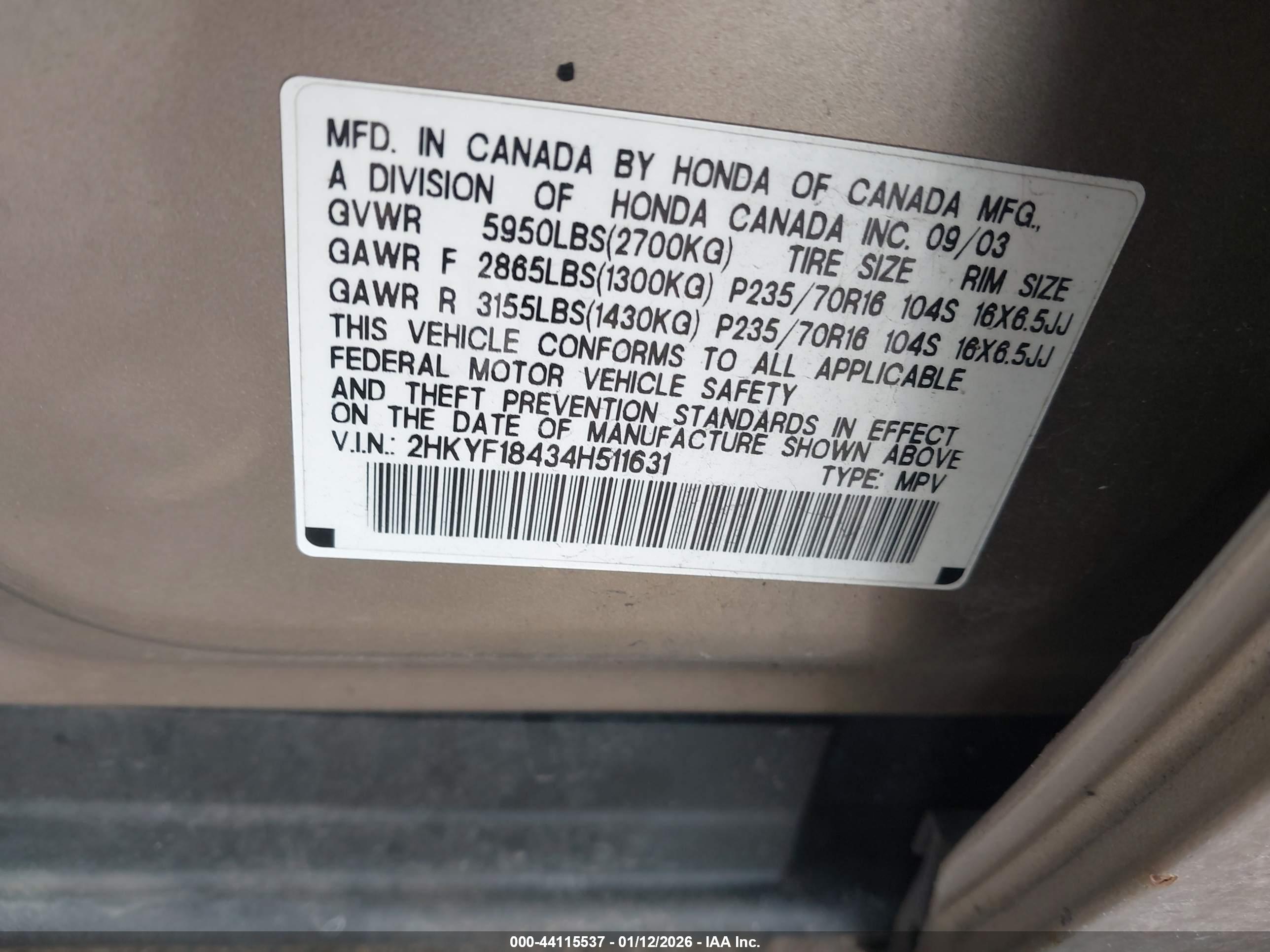 HONDA PILOT image 9