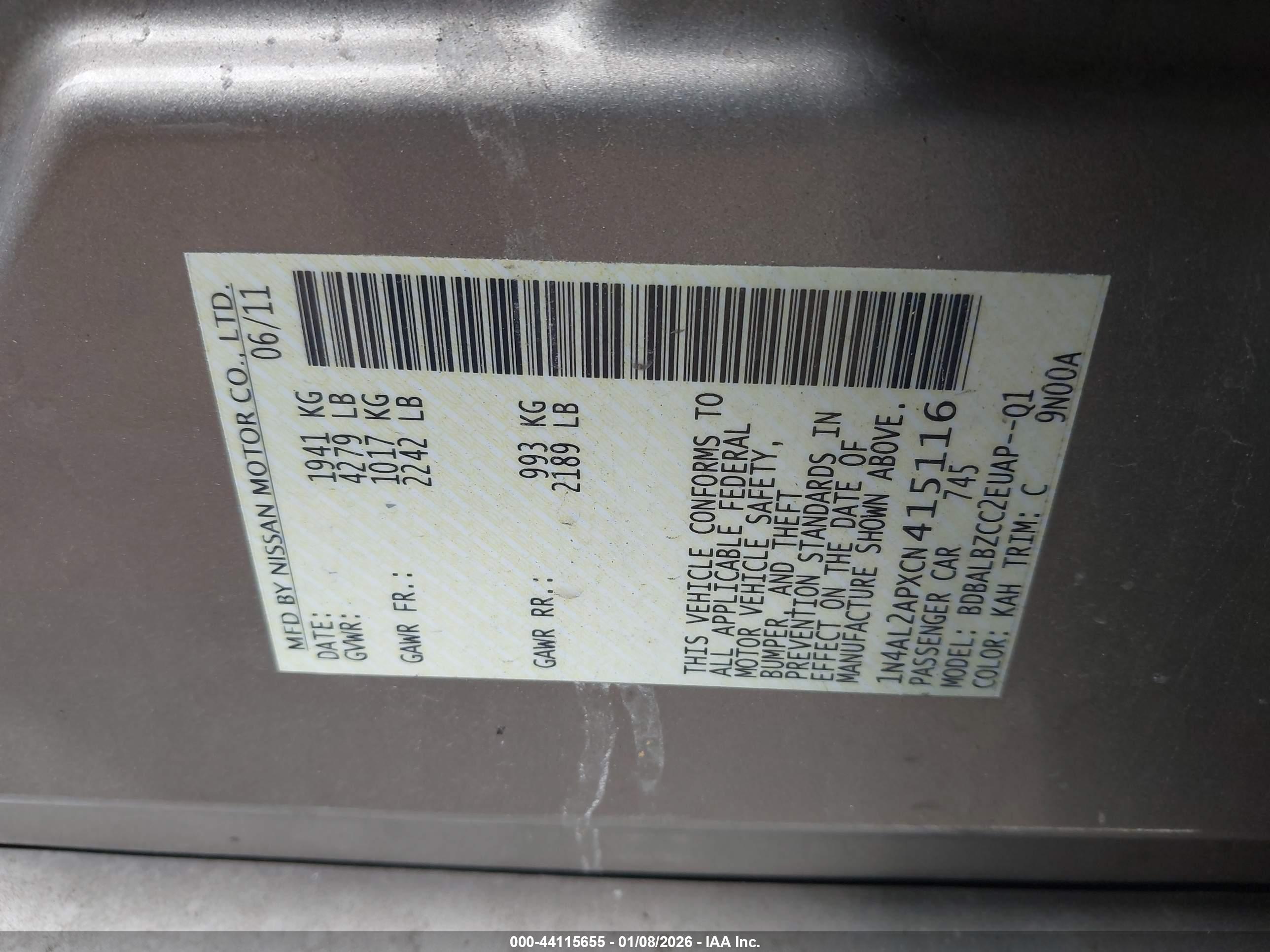 NISSAN ALTIMA image 9