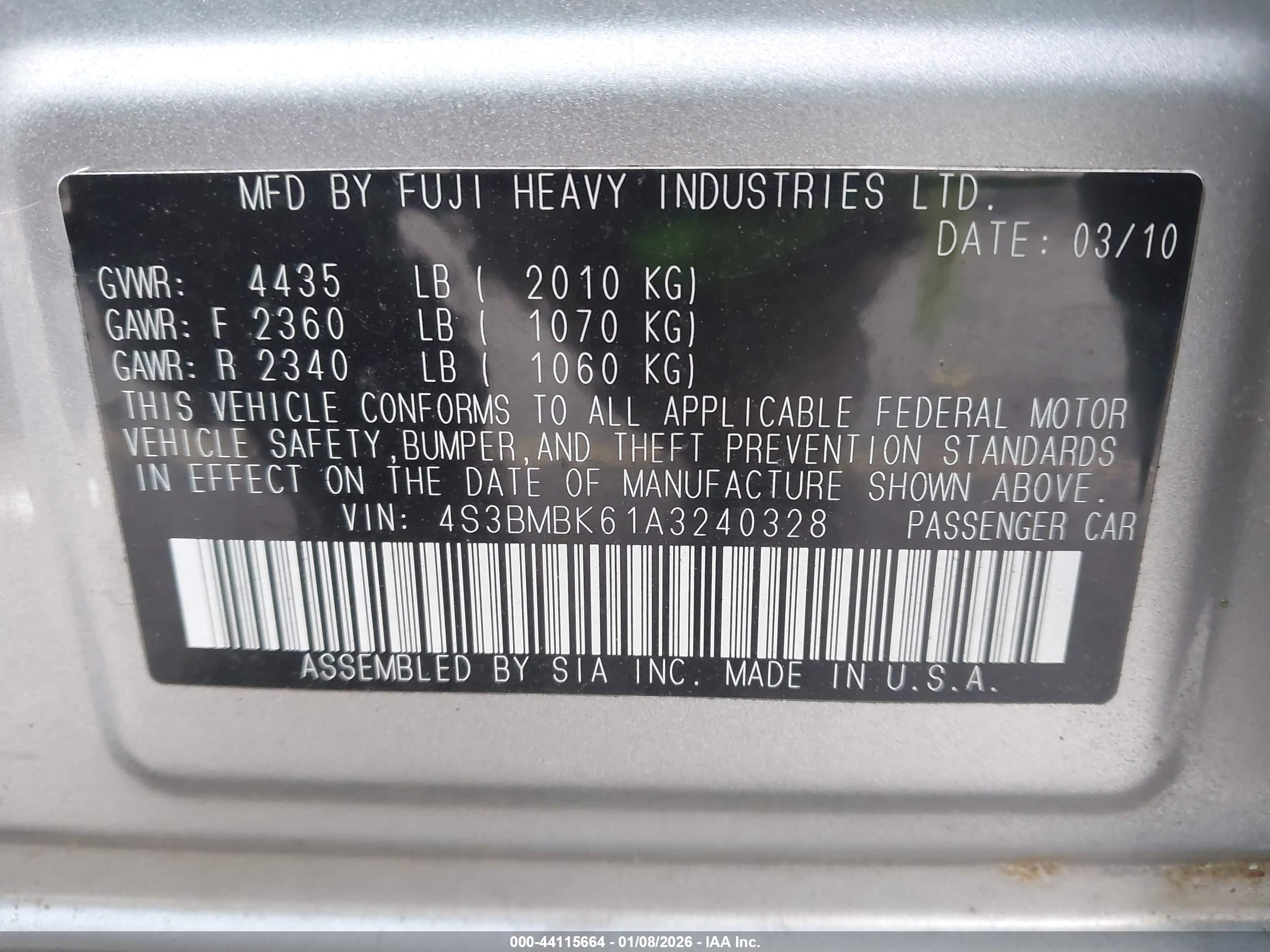 SUBARU LEGACY image 9