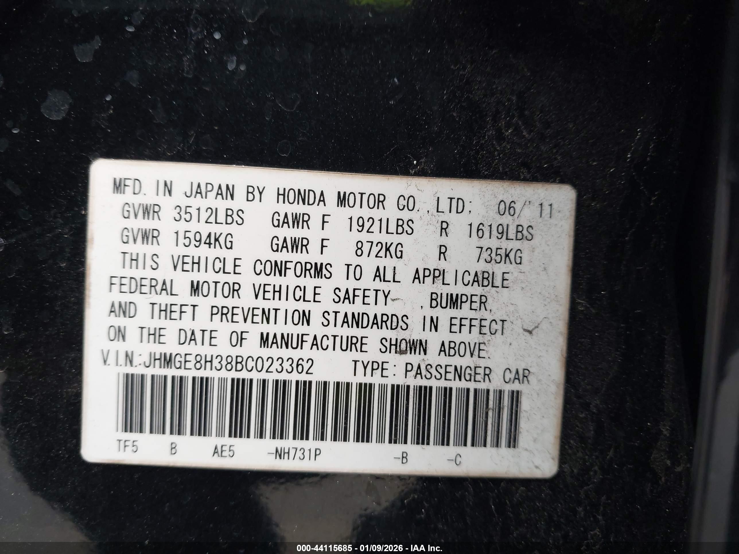 HONDA FIT image 9