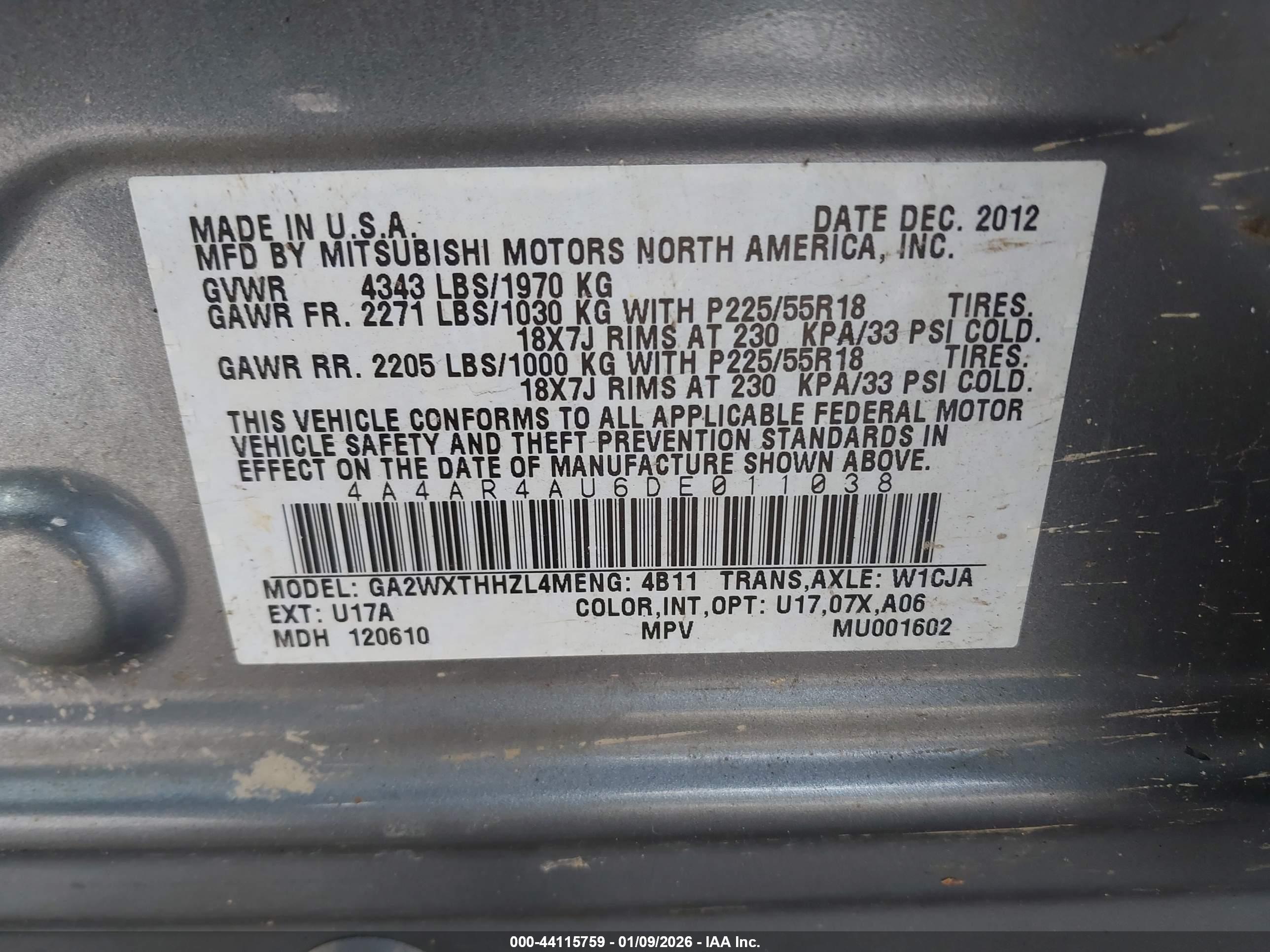 MITSUBISHI OUTLANDER image 9