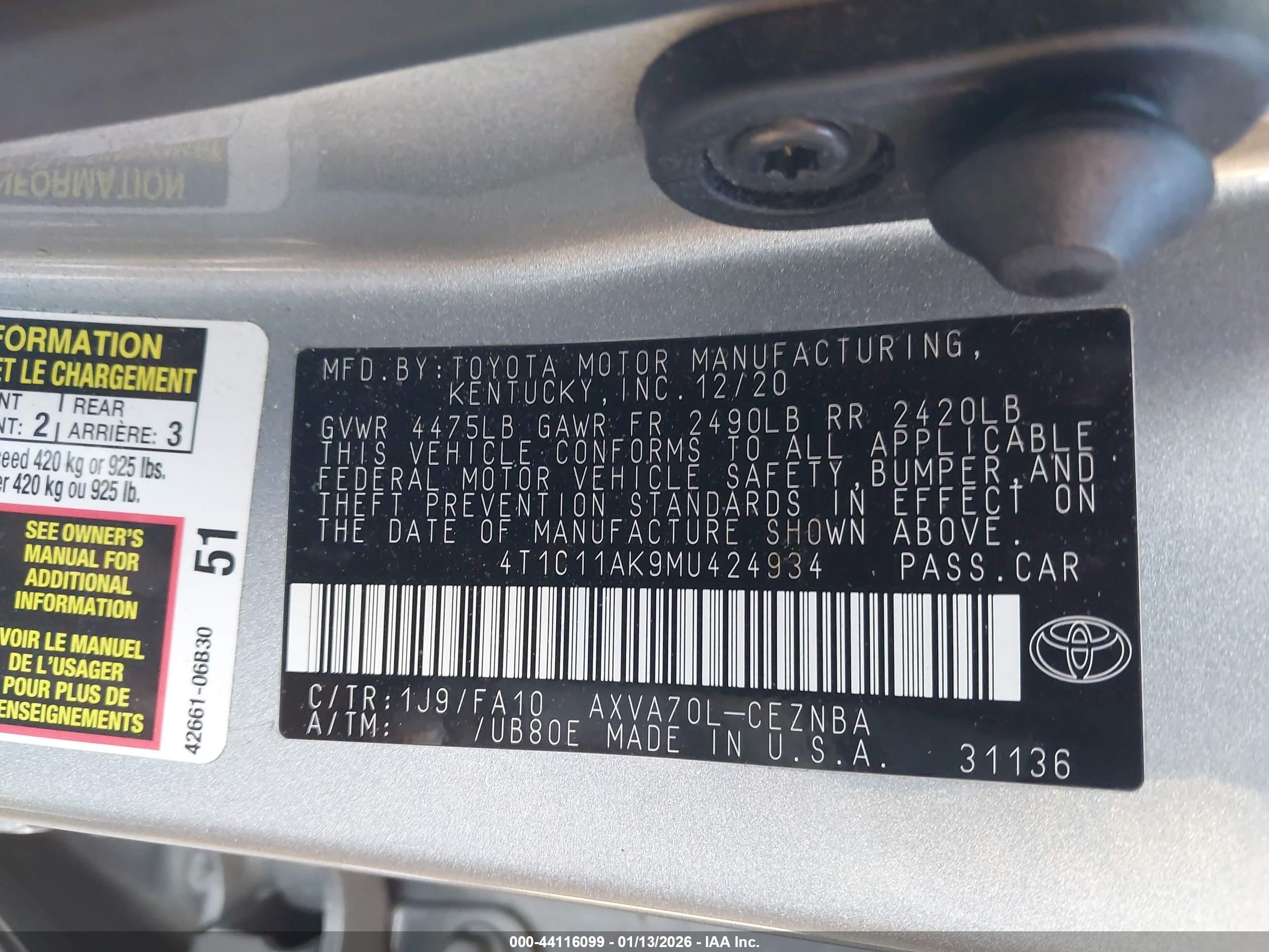 TOYOTA CAMRY image 9