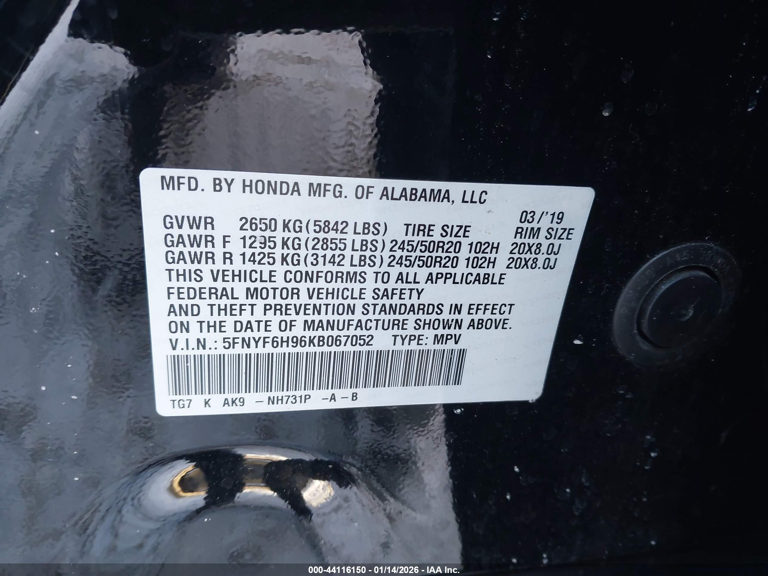 HONDA PILOT image 9