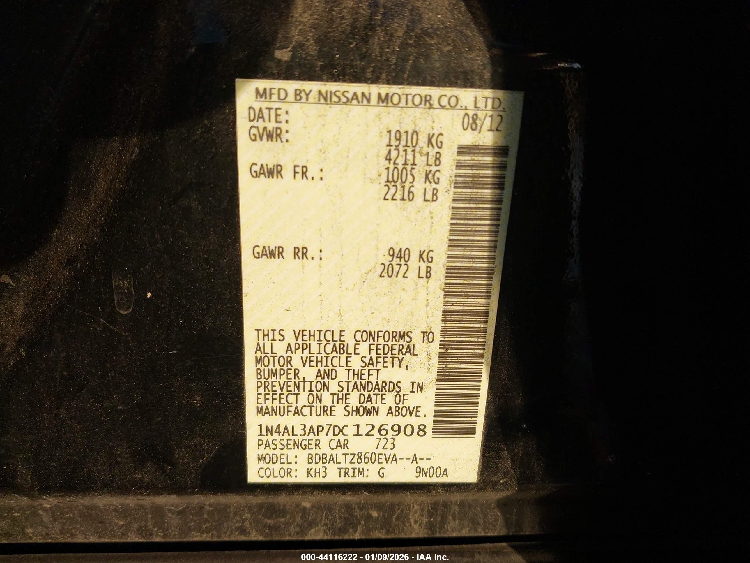 NISSAN ALTIMA image 9