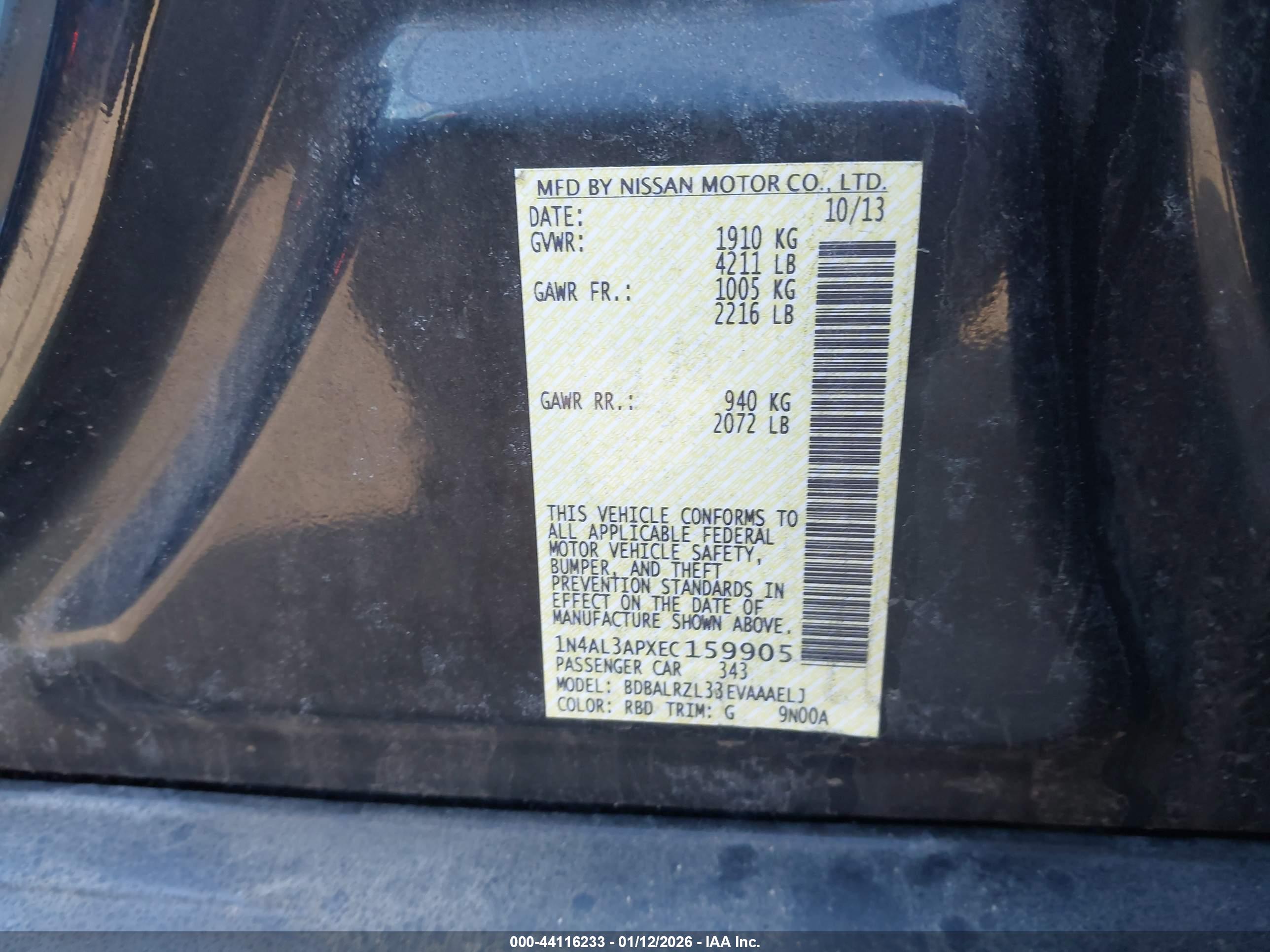 NISSAN ALTIMA image 9