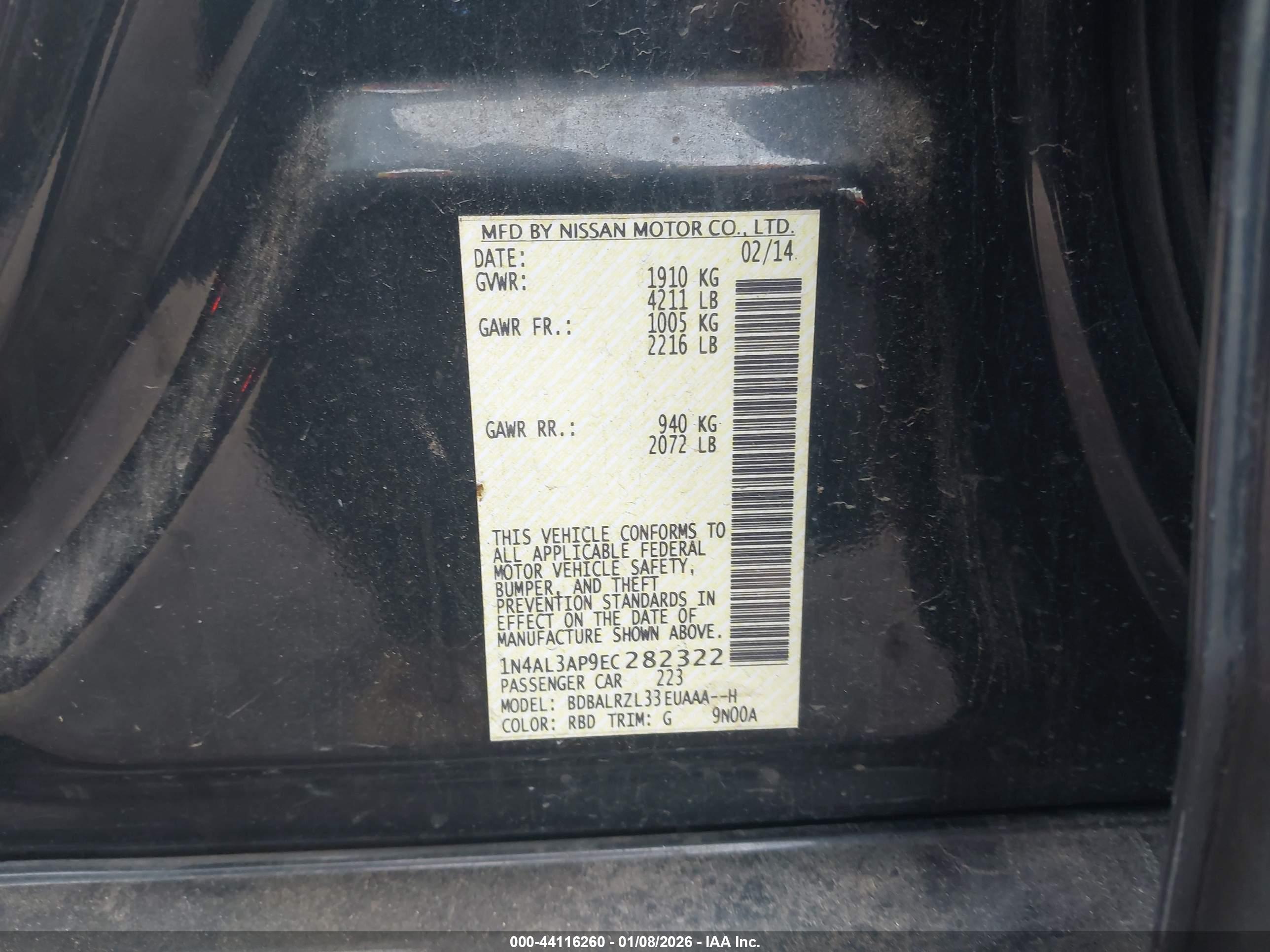 NISSAN ALTIMA image 9