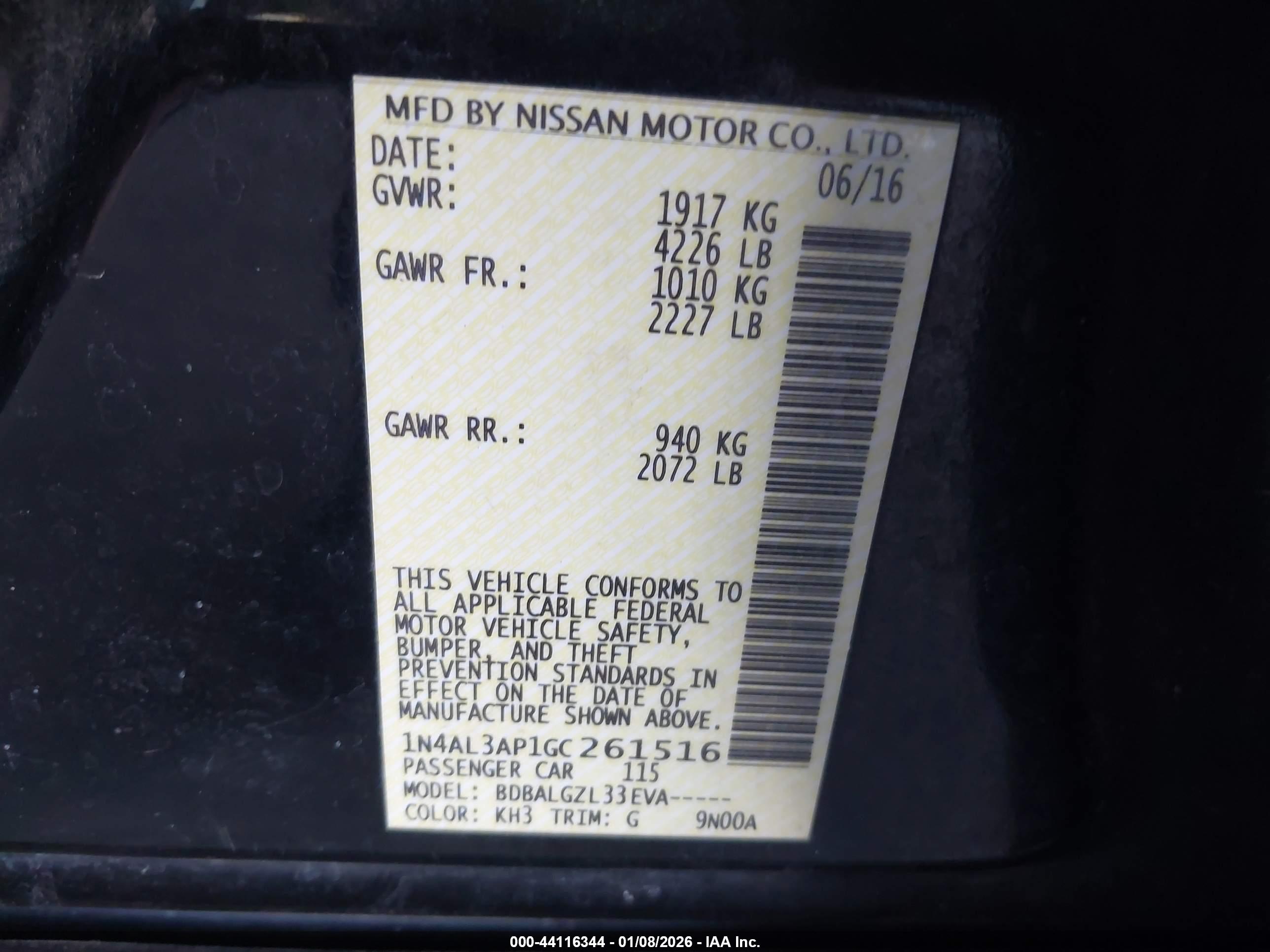 NISSAN ALTIMA image 9